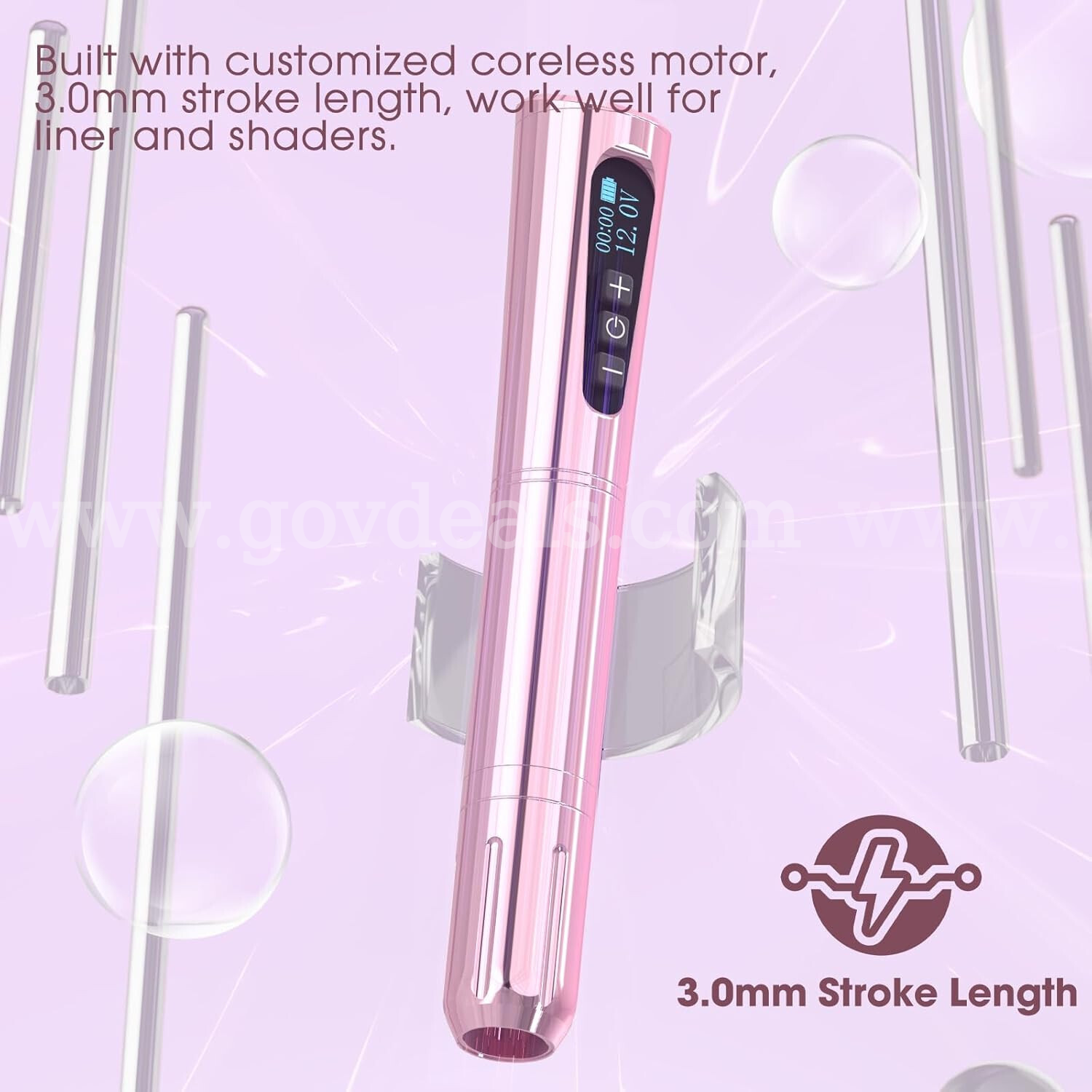 Wireless Tattoo Machine Kit-3.0mm Stroke Length 800mAh POPUPMU-NORA-GOLDEN KIT NIB *WILL SHIP*  800mAh Government Surplus Auction - Photo #3