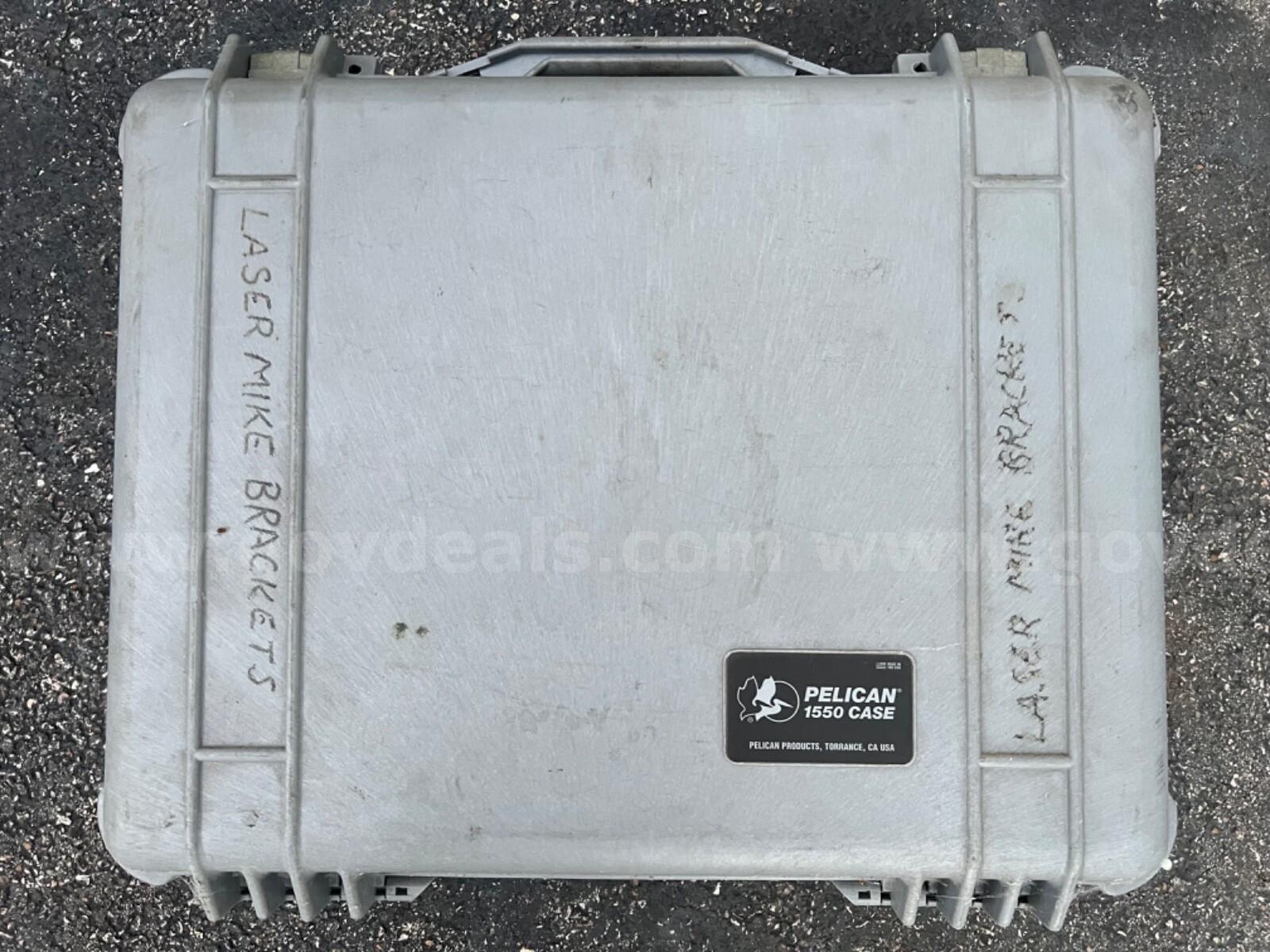 LASER BRACKETS TOOLS WITH PELICAN 1550 PROTECTOR TRANSPORTATION CASE *will ship* Case 1550 Government Surplus Auction - Photo #3