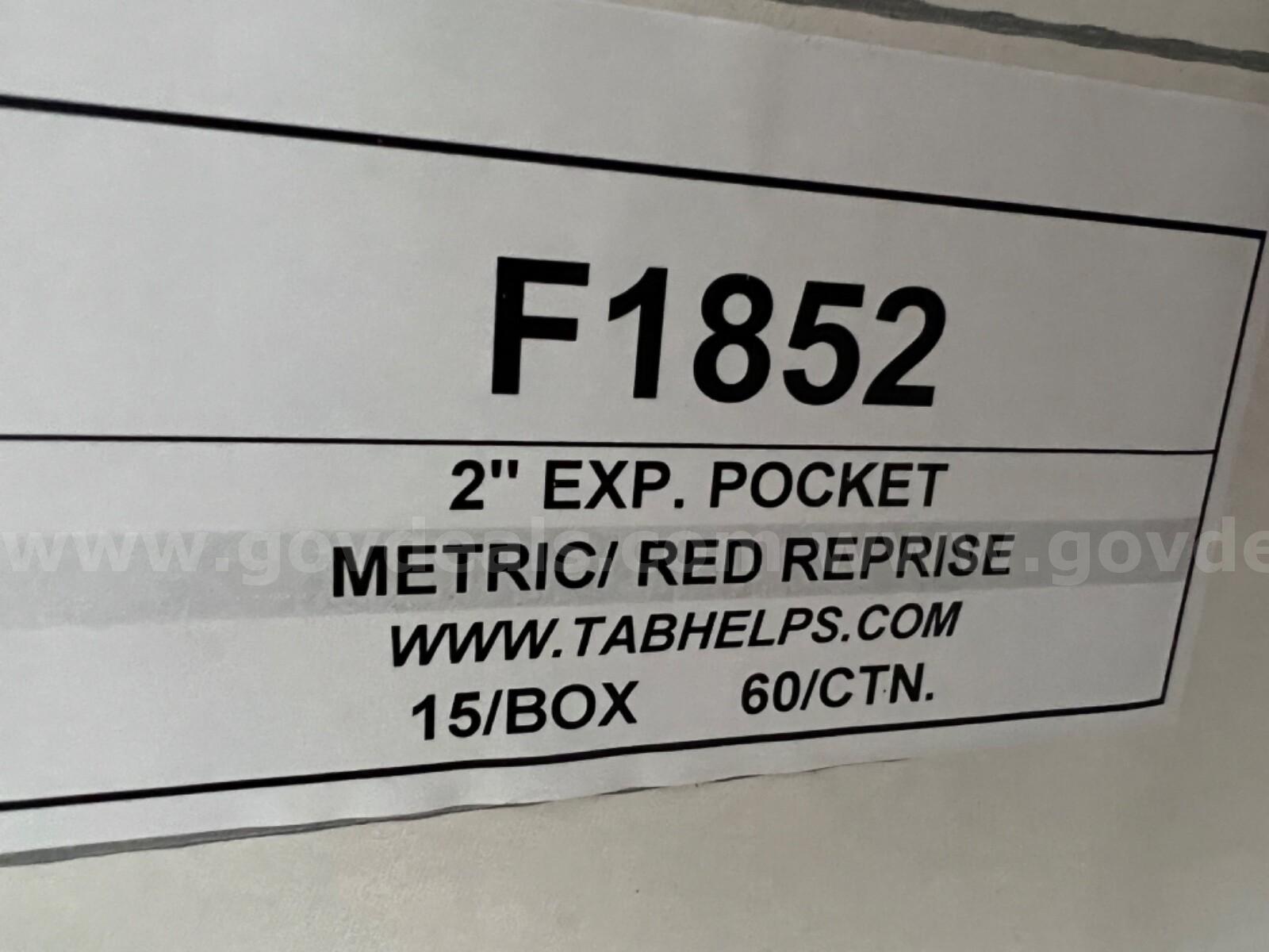 CASE OF 15 TAB 2" EXPANSION POCKET F1852 METRIC/RED REPRISE 15 PC PER BOX  *WILL SHIP* Case F1852 Government Surplus Auction - Photo #3