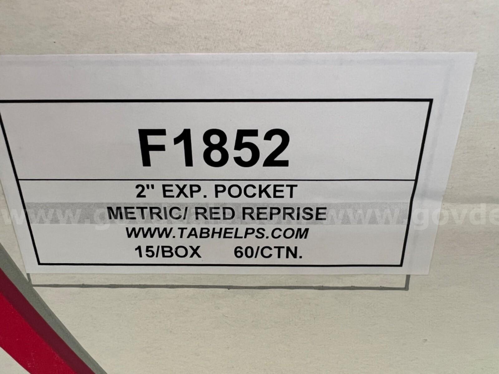 CASE OF 15 TAB 2" EXPANSION POCKET F1852 METRIC/RED REPRISE 15 PC PER BOX  *WILL SHIP* Case F1852 Government Surplus Auction - Photo #6