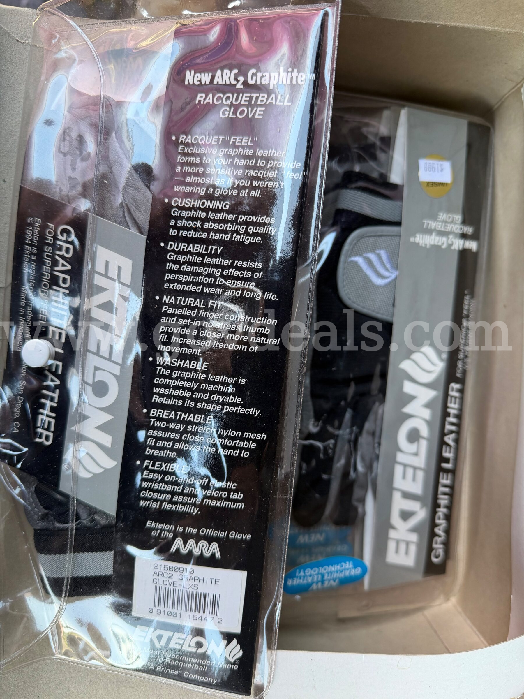 Lot of 5 Ektelon gloves RACQUETBALL GLOVES ARC 2 GRAPHITE BLACK COLOR * will ship*   Government Surplus Auction - Photo #5