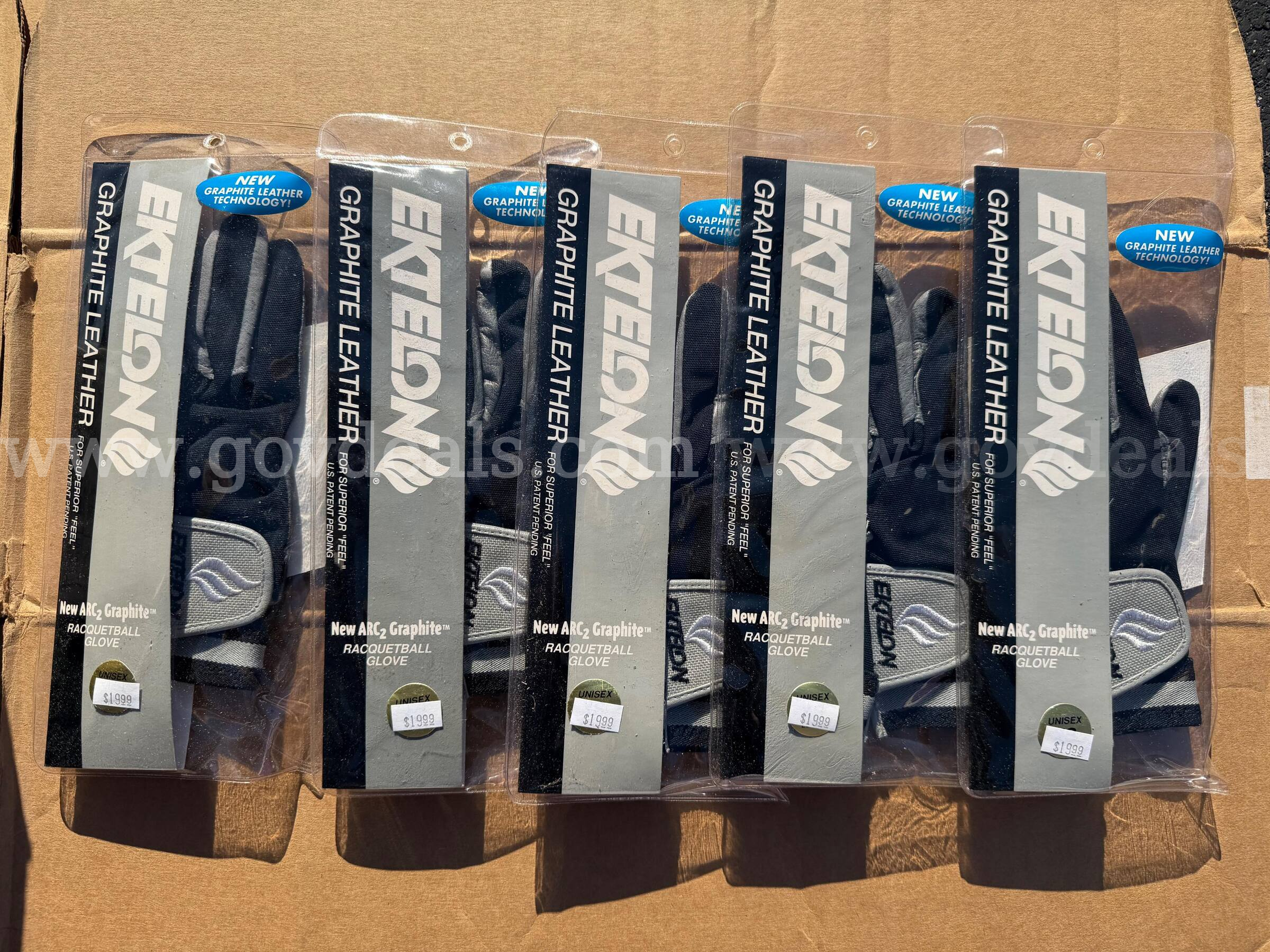 Lot of 5 Ektelon gloves RACQUETBALL GLOVES ARC 2 GRAPHITE BLACK COLOR * will ship*   Government Surplus Auction - Photo #6