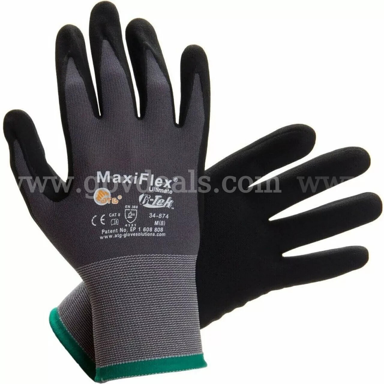 MaxiFlex Ultimate Micro Foam Nitrile Grip Coated WORK GLOVES 12 PAIR 34-875/S(7) *WILL SHIP*  875 Government Surplus Auction - Photo #2