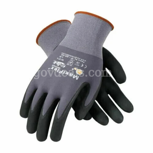 MaxiFlex Ultimate Micro Foam Nitrile Grip Coated WORK GLOVES 12 PAIR 34-875/S(7) *WILL SHIP*  875 Government Surplus Auction - Photo #3