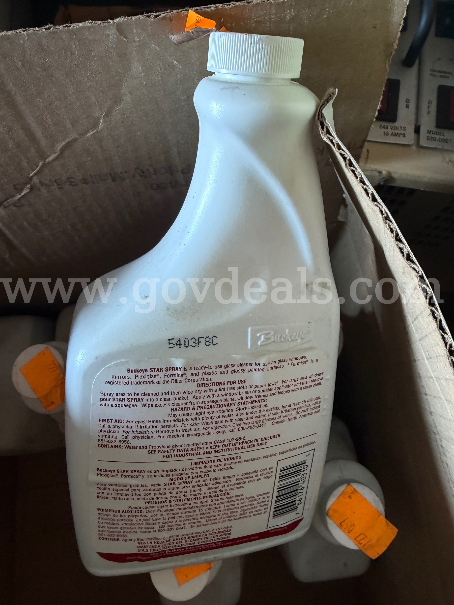 LOT OF 7 Buckeye® Star Spray™ Concentrated Glass Cleaner 1U.S.QUART/946 ml /PER BOTTLE  946 Government Surplus Auction - Photo #4