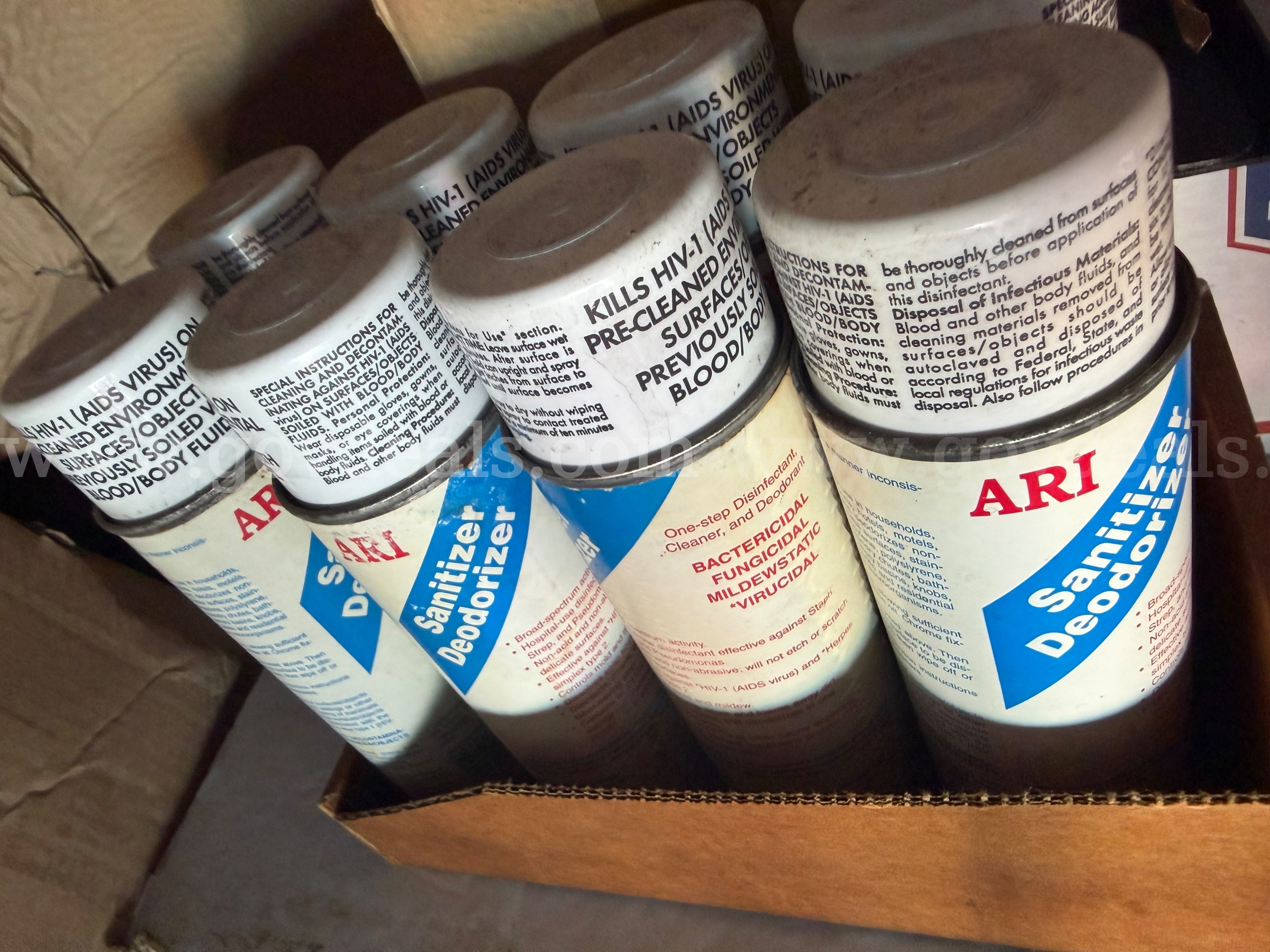 LOT OF 8 ARI SANITIZER DEODORIZER II SPRAY  NET CONTENTS 11oz (312GM) CUSTOM ORDER *WILL SHIP*  312GM Government Surplus Auction - Photo #2