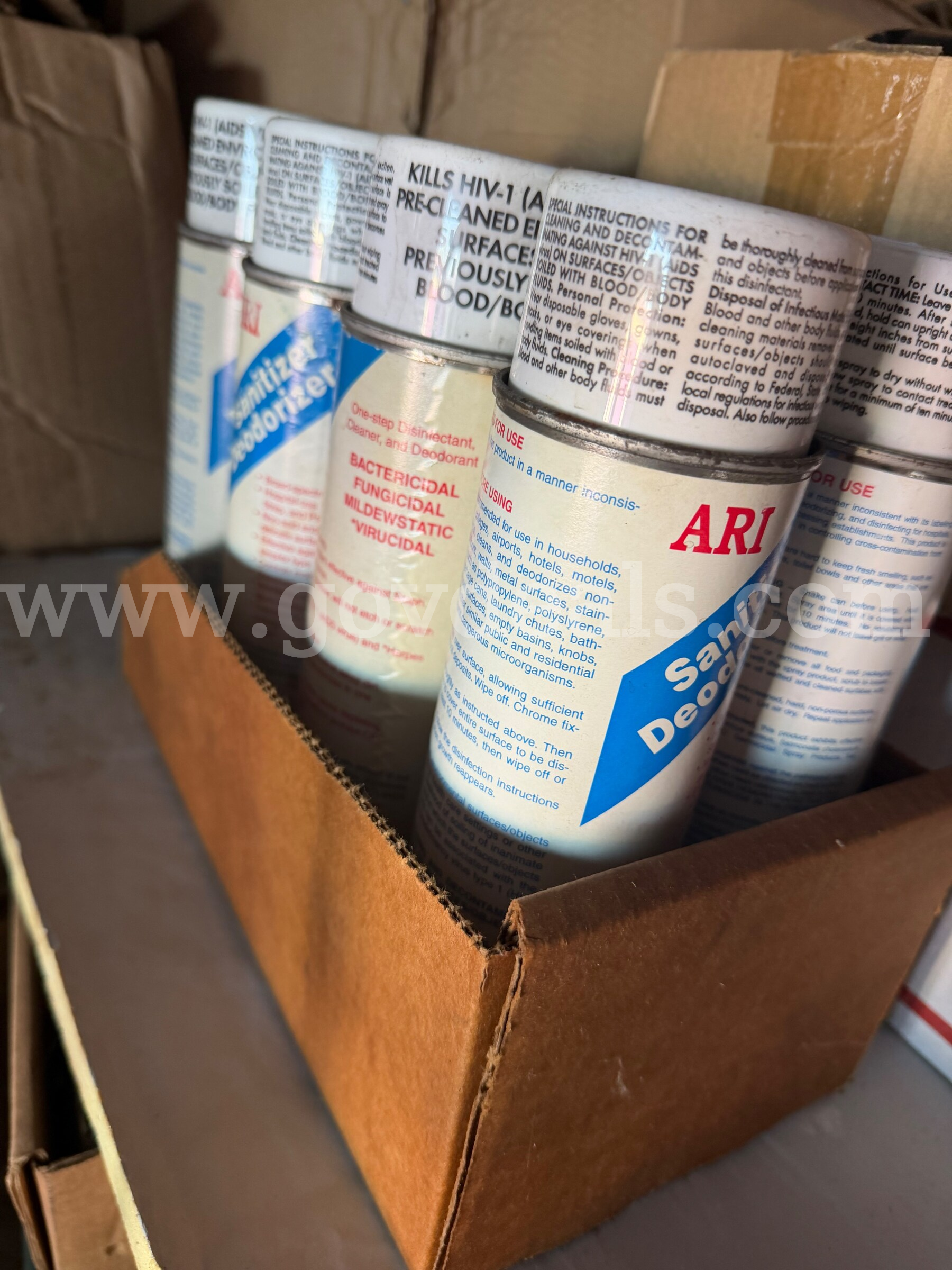 LOT OF 8 ARI SANITIZER DEODORIZER II SPRAY  NET CONTENTS 11oz (312GM) CUSTOM ORDER *WILL SHIP*  312GM Government Surplus Auction - Photo #4