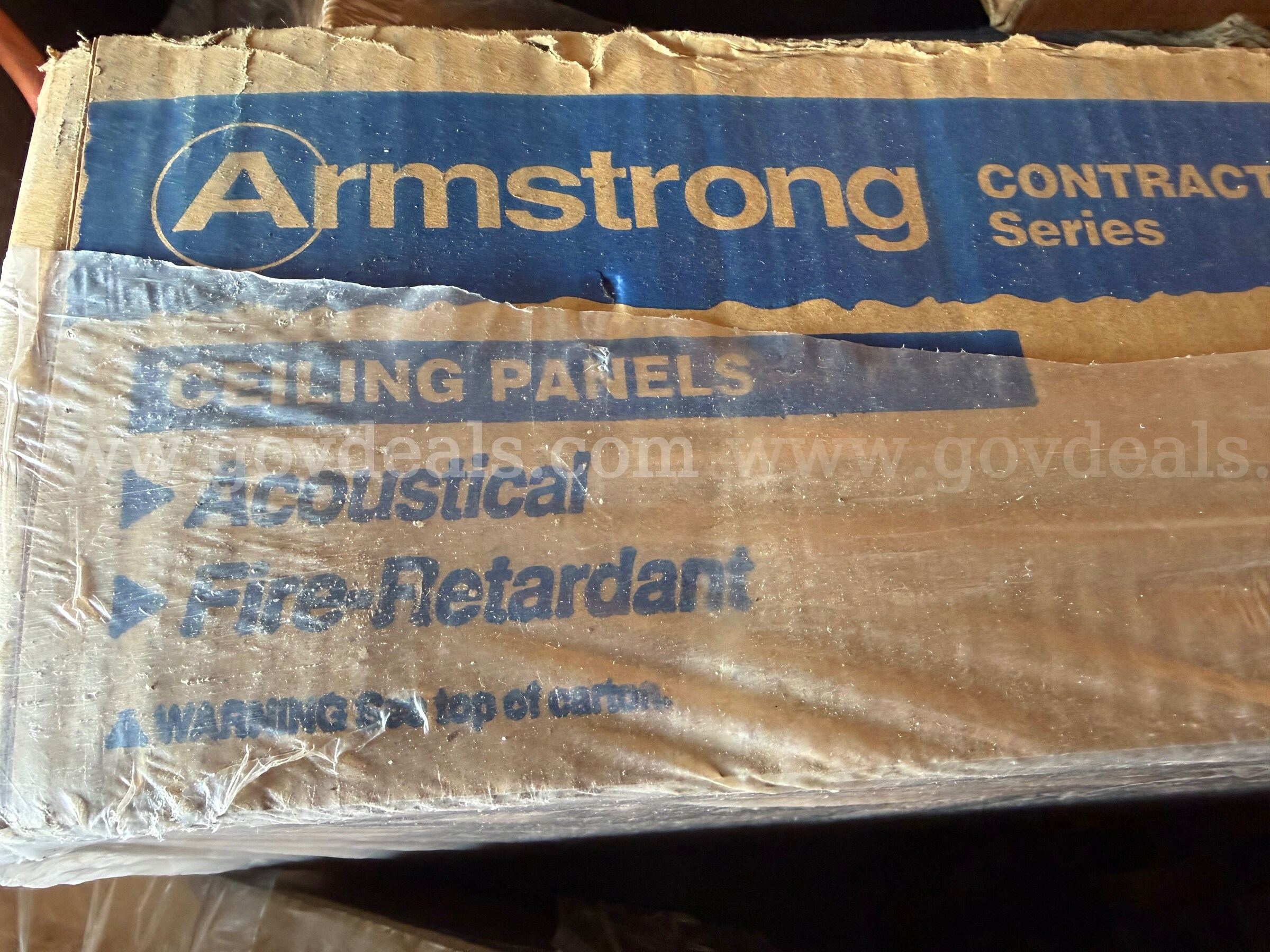 LOT OF 2 Armstrong Ceilings 48-in x 24-in Textured Contractor 10-Pack White Fis   Government Surplus Auction - Primary Photo
