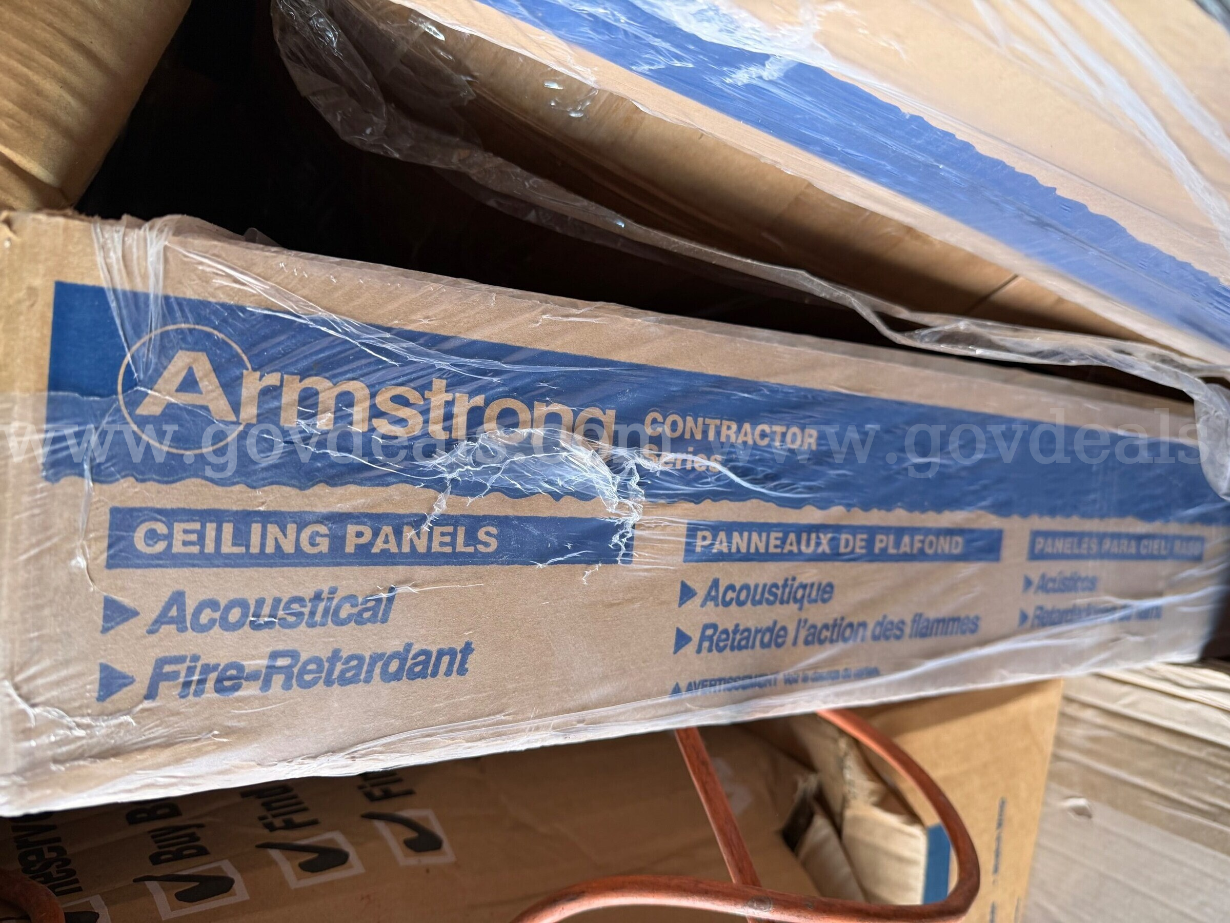LOT OF 2 Armstrong Ceilings 48-in x 24-in Textured Contractor 10-Pack White Fis   Government Surplus Auction - Photo #2