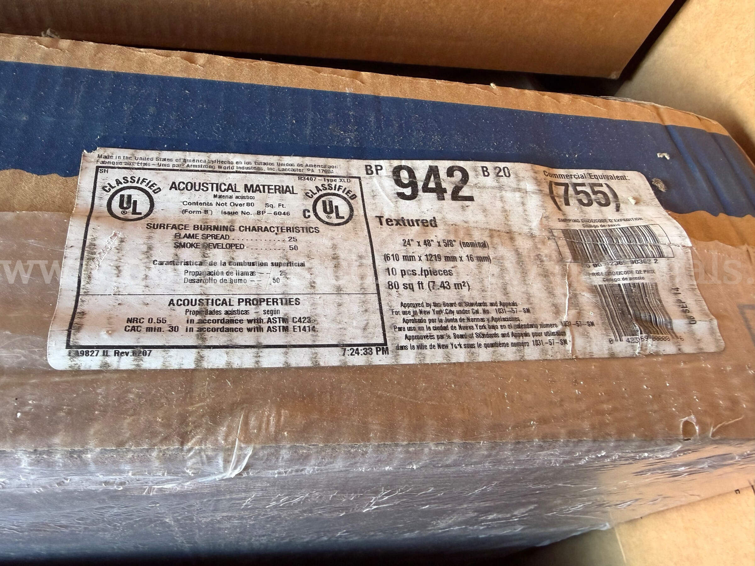 LOT OF 2 Armstrong Ceilings 48-in x 24-in Textured Contractor 10-Pack White Fis   Government Surplus Auction - Photo #3