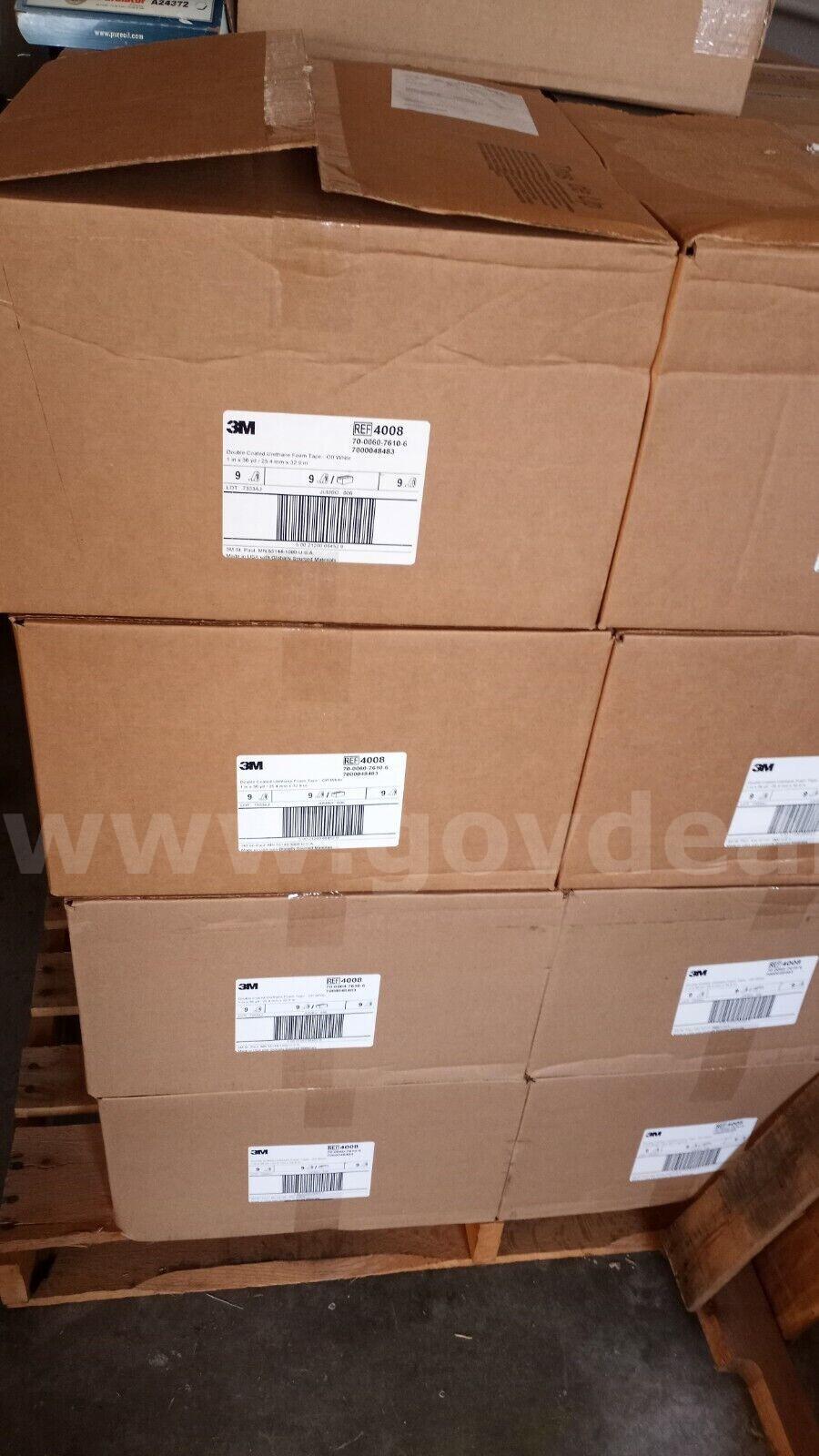 MASTER CASE OF 9 ROLLS 3M™ JUMBO Double Coated Urethane Foam Tape 4008 Off-White,1"x36yd 1/8 in 1 ROLE*WILL SHIP* Case 4008 Government Surplus Auction - Photo #6