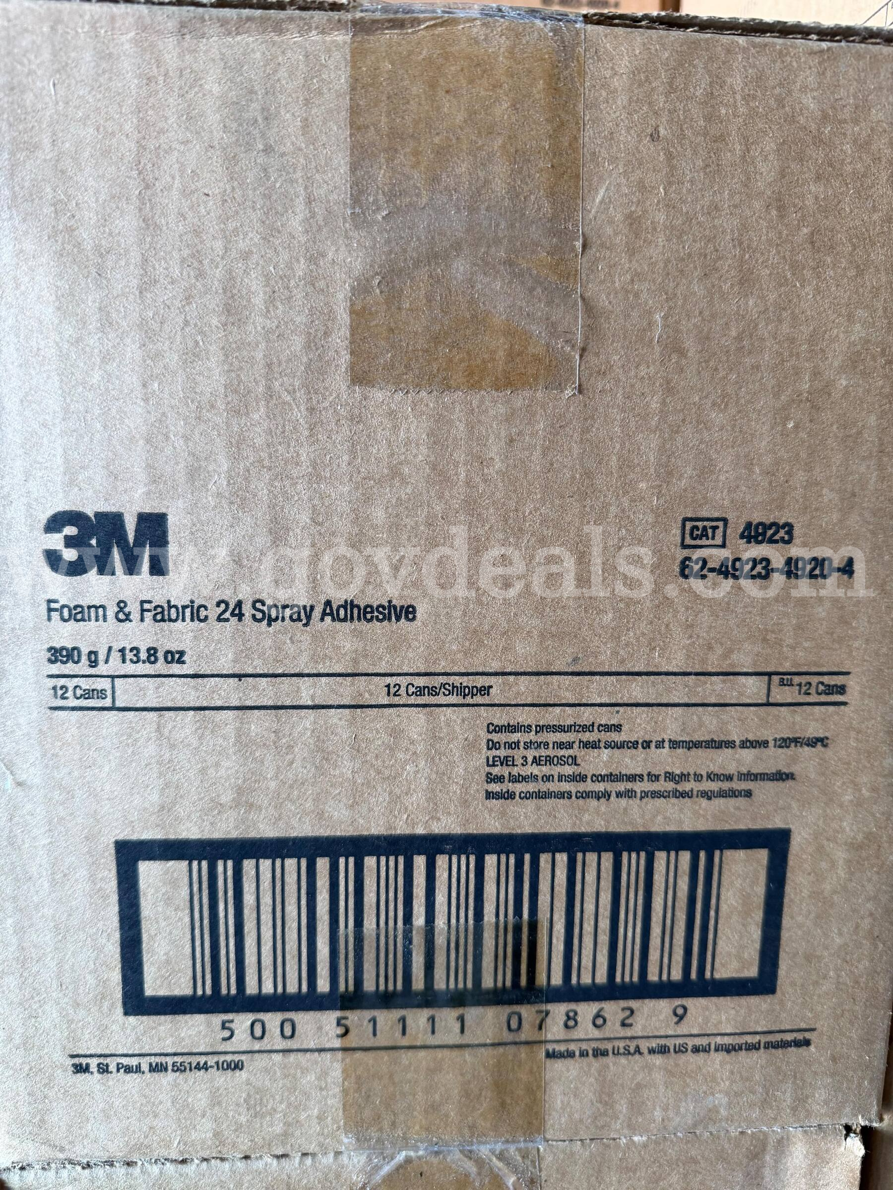 CASE OF 12 BOTTLES 3M Foam & Fabric Spray Adhesive 24, Orange, 16 fl oz Can (Net Wt 13.8 oz) NEW *WILL SHIP* 3M  Government Surplus Auction - Photo #6