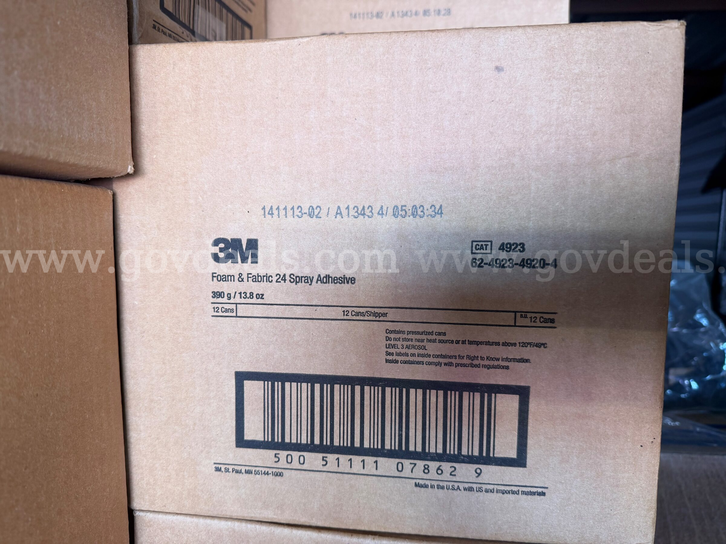 CASE OF 12 BOTTLES 3M Foam & Fabric Spray Adhesive 24, Orange, 16 fl oz Can (Net Wt 13.8 oz) NEW *WILL SHIP* 3M  Government Surplus Auction - Photo #5