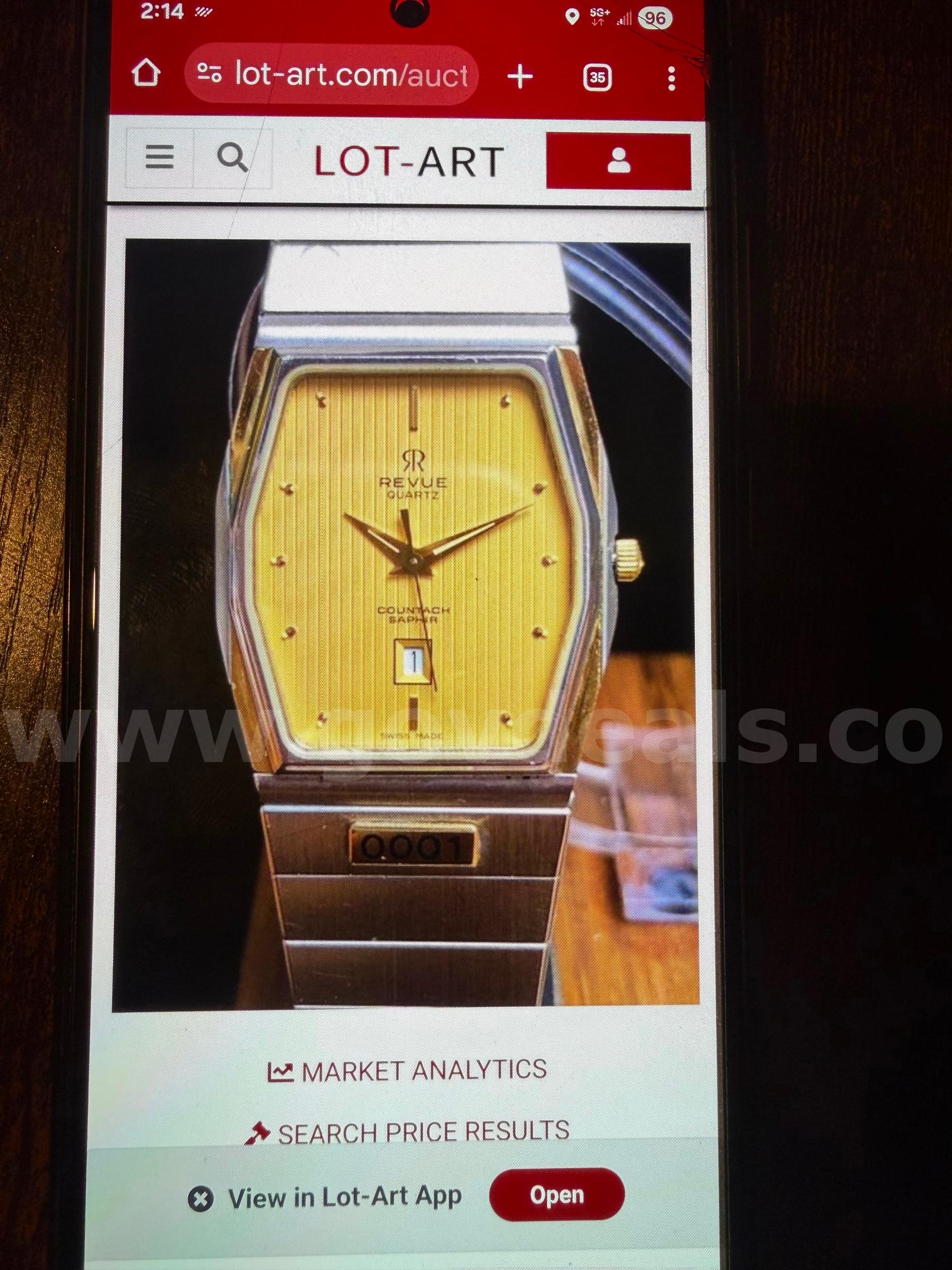 Vintage Watch REVUE QUARTZ COUNTACH SAPHIR SERIAL NUMBER 0075 *WILL SHIP*  0075 Government Surplus Auction - Photo #3