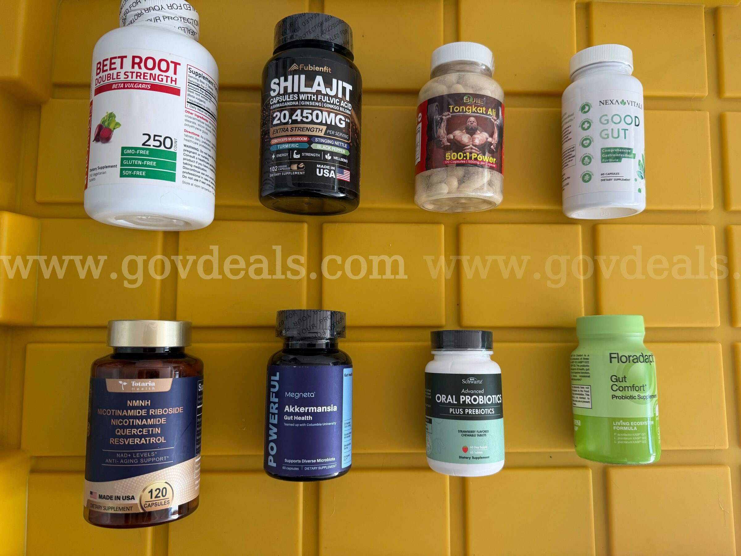 LOT OF 8 ASSORTED VITAMINS PILLS FACTORY SEALED EXP.2026 *WILL SHIP* V7   Government Surplus Auction - Primary Photo