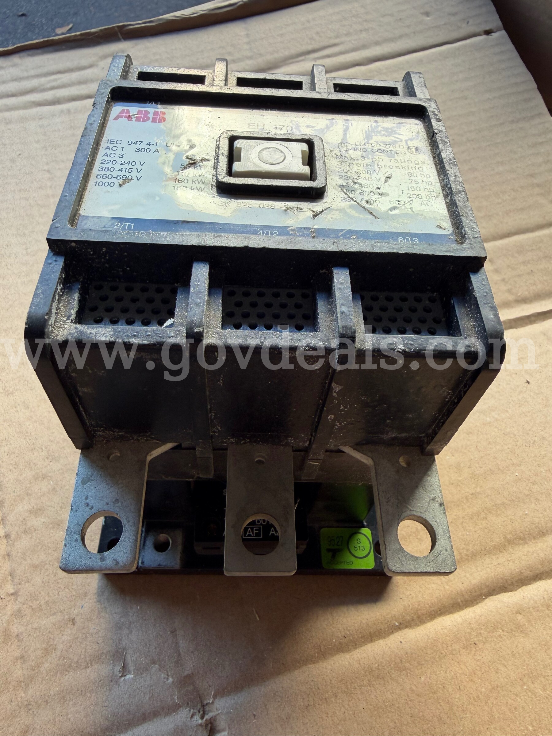 ABB Contactor EH 170 EH170C-1 230-300A 200hp Max 600V 3P No Coil Used *WILL SHIP*  170 Government Surplus Auction - Photo #2