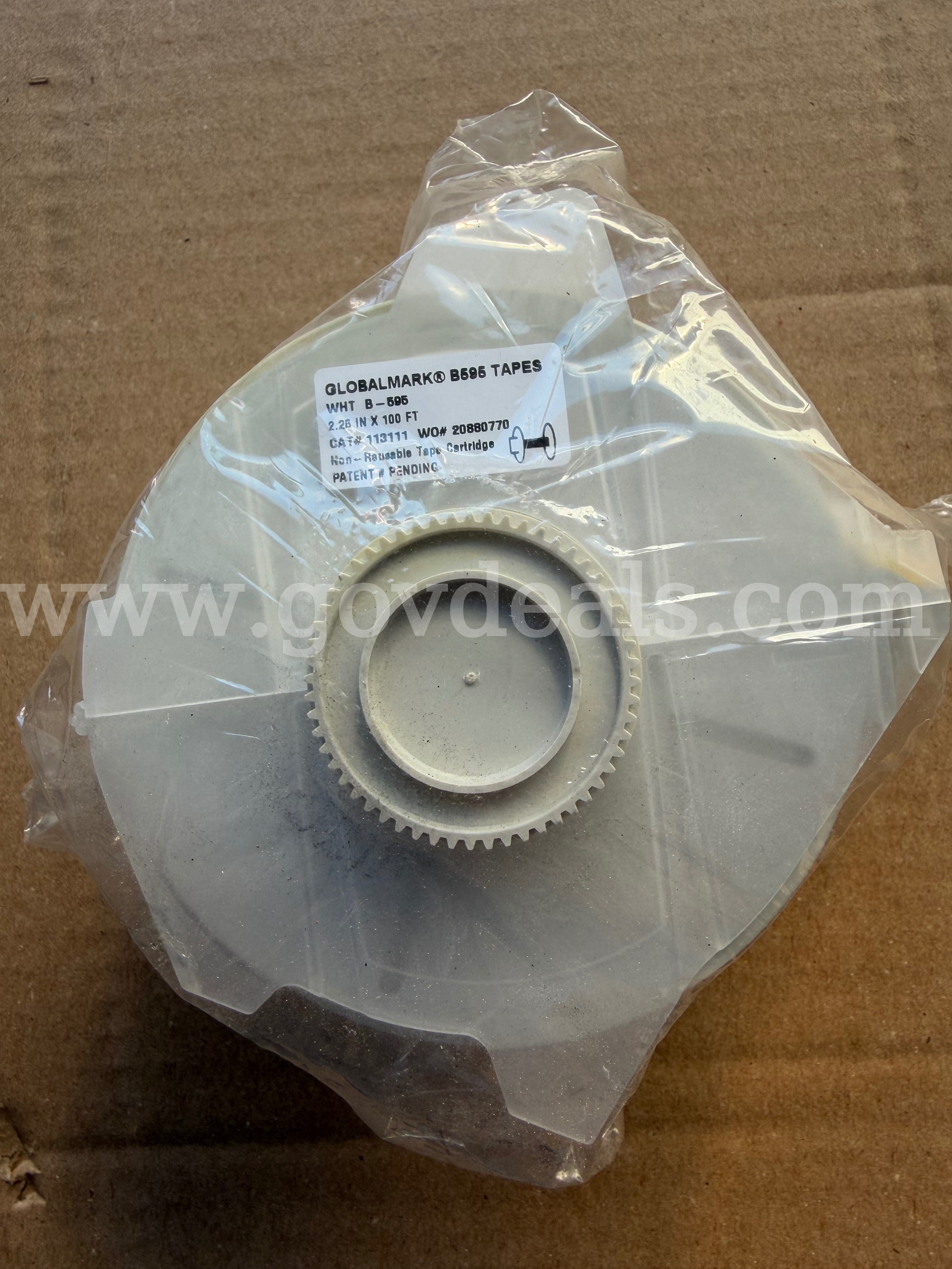 GLOBALMARK B595 TAPE WHT 2.25 IN X 100 FT WHITE CAT #113111 *WILL SHIP* Caterpillar B595 Government Surplus Auction - Photo #2
