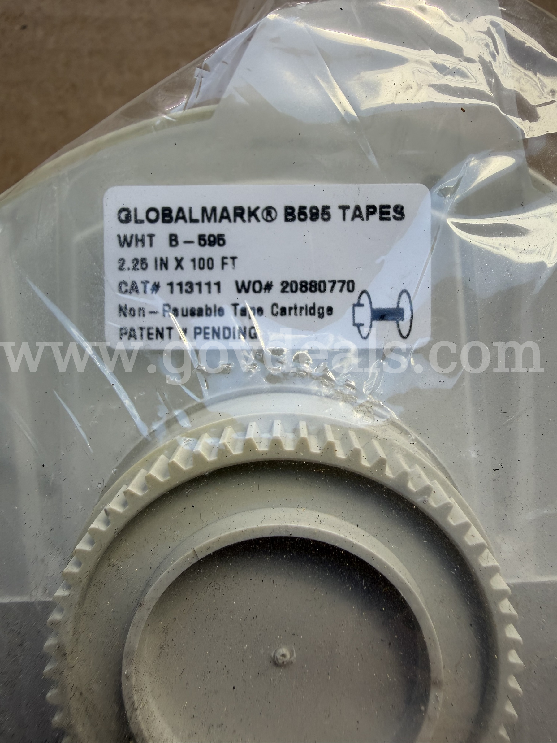 GLOBALMARK B595 TAPE WHT 2.25 IN X 100 FT WHITE CAT #113111 *WILL SHIP* Caterpillar B595 Government Surplus Auction - Photo #3