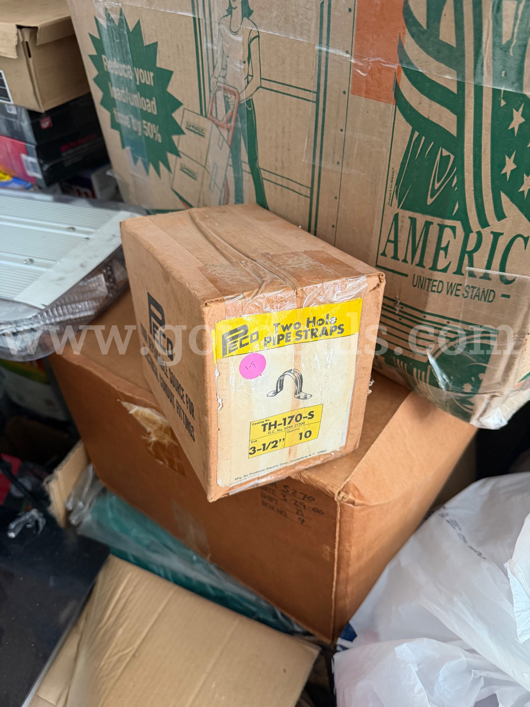 PECO TWO HOLE STEEL PIPE STRAPS TH-170-S 3-1/2" QTY 10 NEW IN BOX *WILL SHIP*  170 Government Surplus Auction - Photo #5