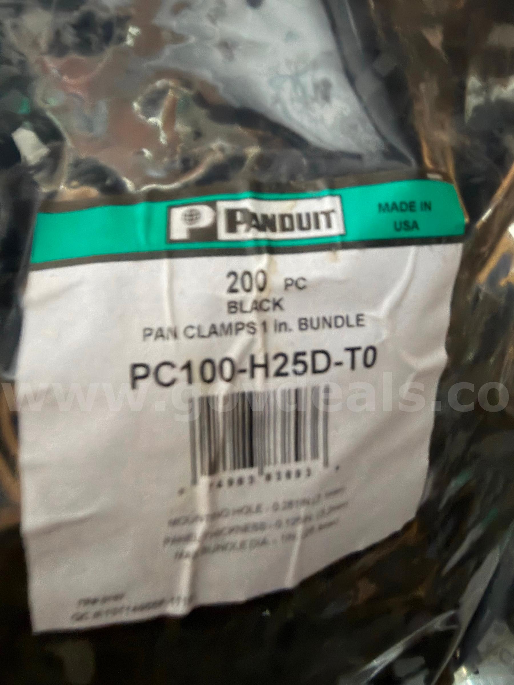 PANDUIT PAN CLAMPS 1" IN BUNDLE PC100-H25D-TO 200 PCS BLACK NEW IN BAG *WILL SHIP*  PC100 Government Surplus Auction - Photo #3