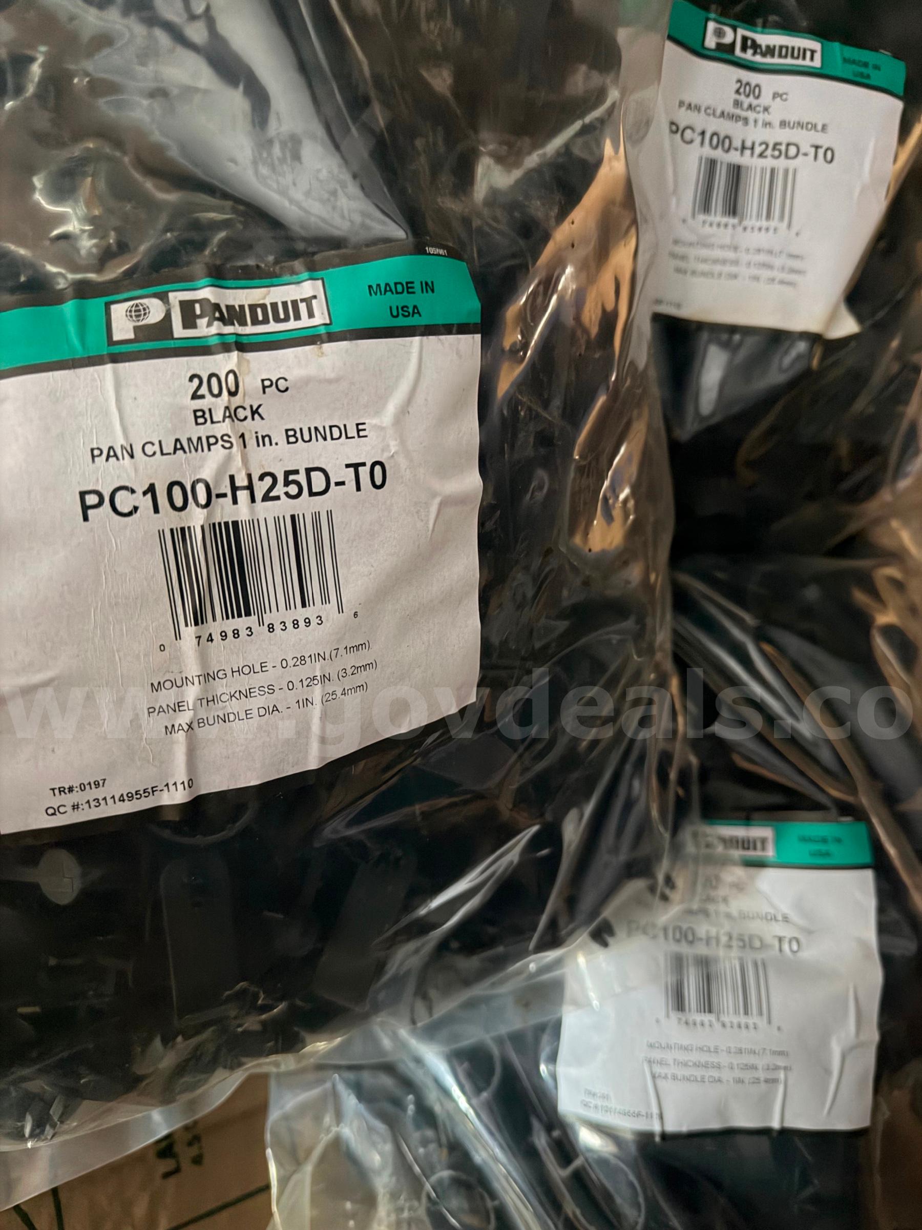 PANDUIT PAN CLAMPS 1" IN BUNDLE PC100-H25D-TO 200 PCS BLACK NEW IN BAG *WILL SHIP*  PC100 Government Surplus Auction - Photo #4