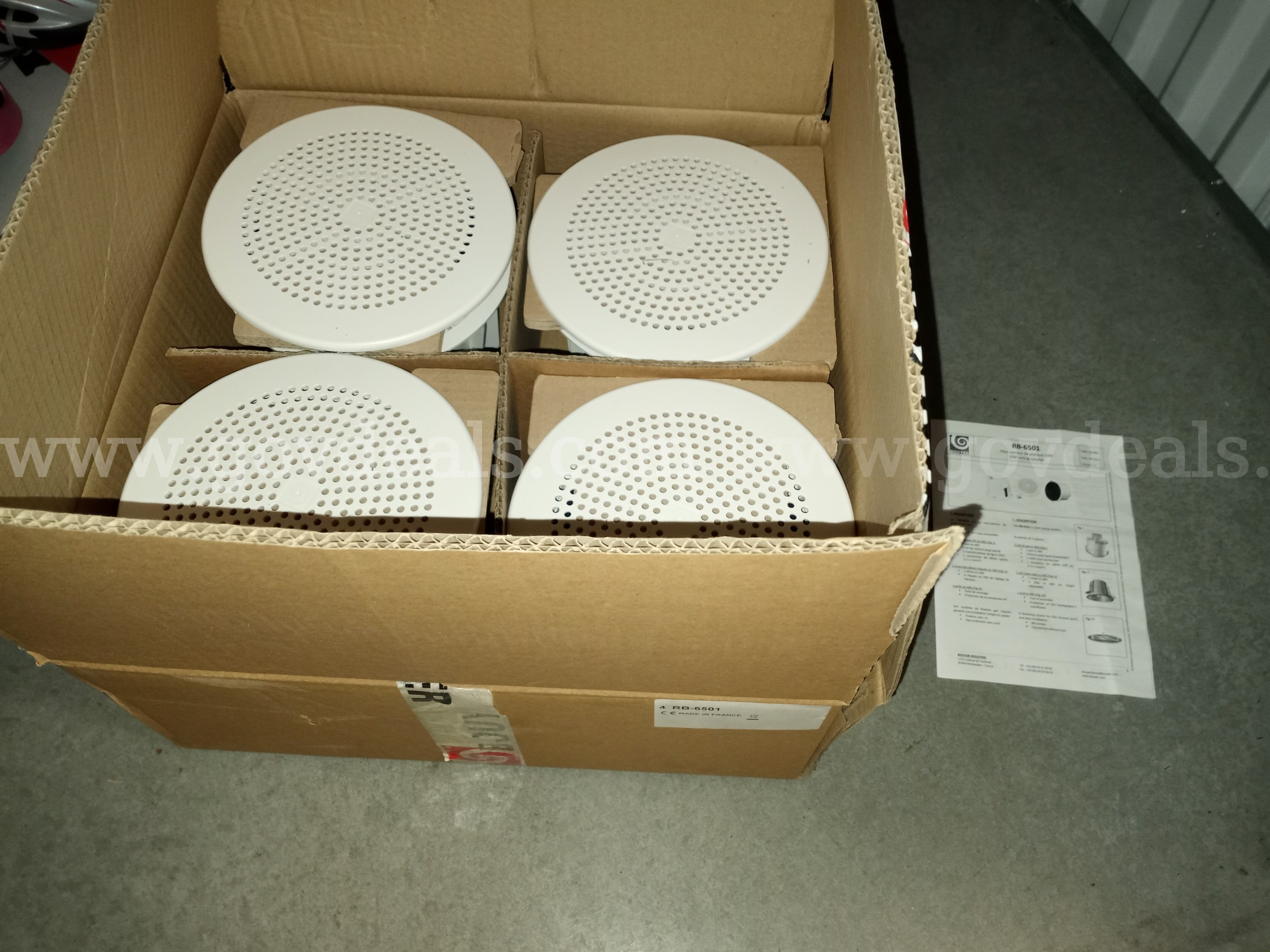 LOT OF 2 Bouyer Design CEILING LOUDSPEAKER 10W ENCLOSURE RB-6501 MADE IN FRANCE *WILL SHIP*  6501 Government Surplus Auction - Photo #3