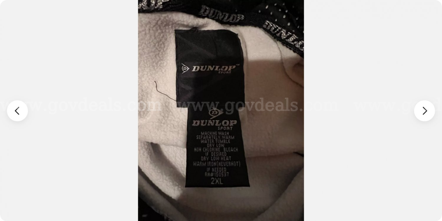 DUNLOP SPORT "Reflective Trim" FLEECE Hoodie GREY COLOR MEN'S SIZE 2XL/XXL NWT * will ship*   Government Surplus Auction - Photo #6