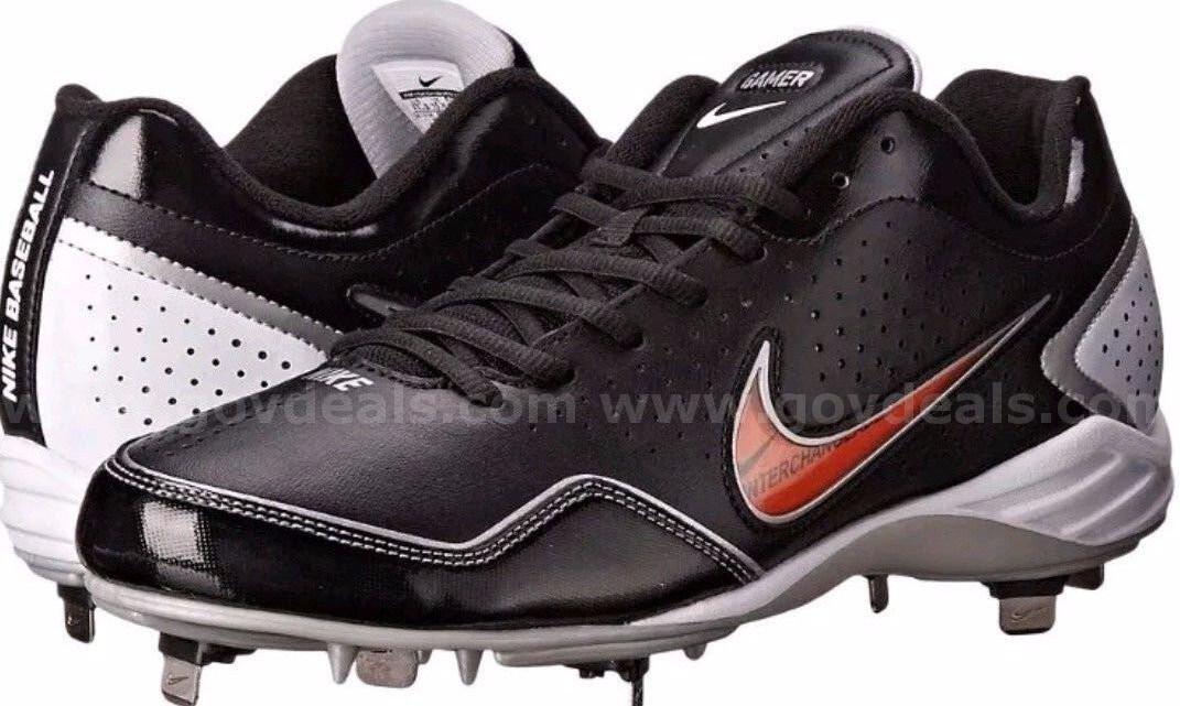 Nike Gamer Conversion Baseball Cleats, #469728-011,Blk/White,Metal SIZE 14 NEW *WILL SHIP*  011 Government Surplus Auction - Primary Photo