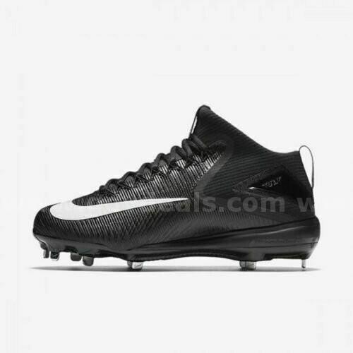 NIKE ZOOM TROUT 3 Mid BLACK Baseball Cleats METAL 856503-011 SIZE 8.5 NIB $140 *WILL SHIP*  011 Government Surplus Auction - Photo #2