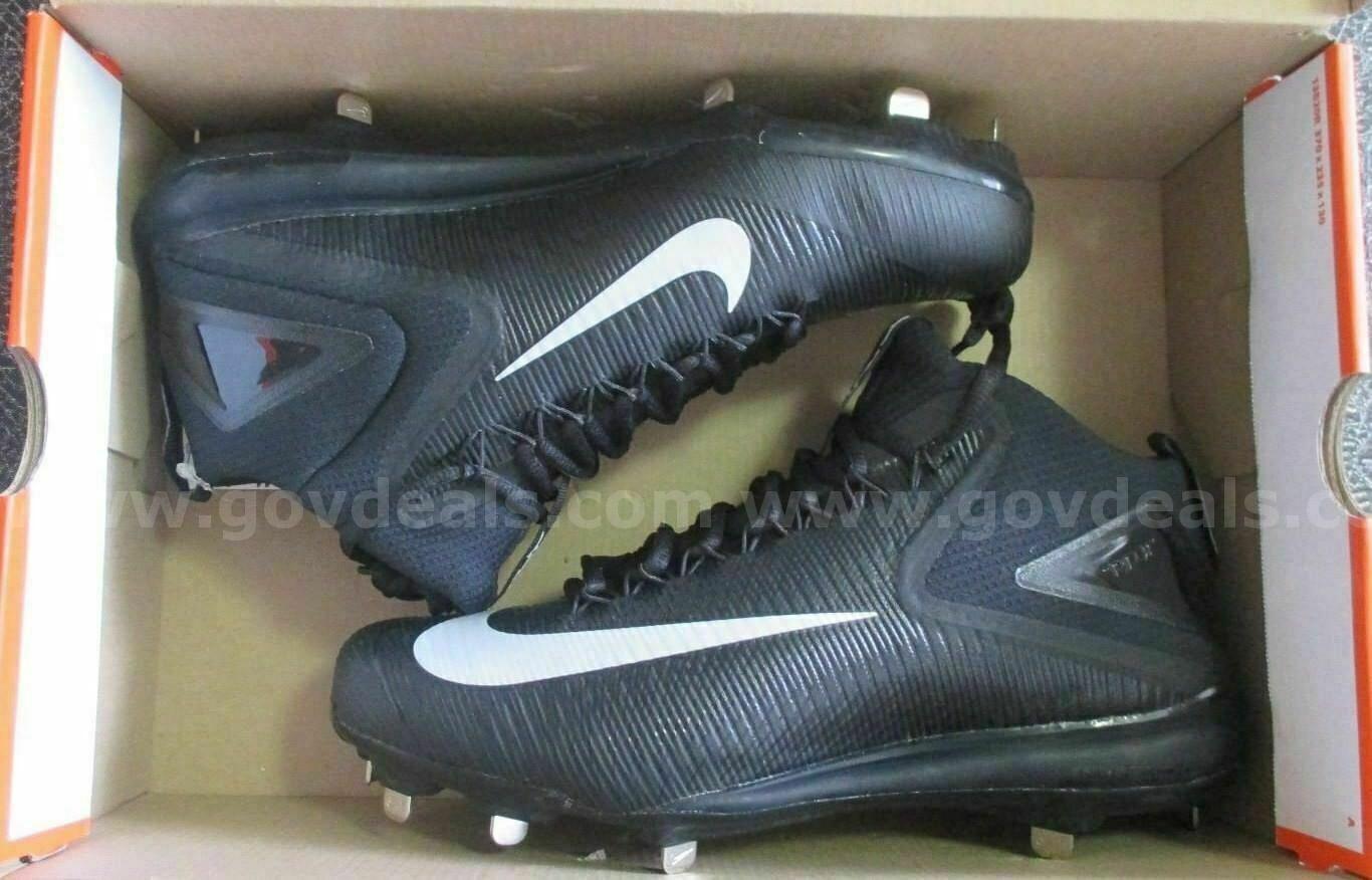 NIKE ZOOM TROUT 3 Mid BLACK Baseball Cleats METAL 856503-011 SIZE 8.5 NIB $140 *WILL SHIP*  011 Government Surplus Auction - Photo #4