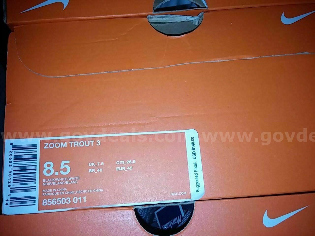 NIKE ZOOM TROUT 3 Mid BLACK Baseball Cleats METAL 856503-011 SIZE 8.5 NIB $140 *WILL SHIP*  011 Government Surplus Auction - Photo #5