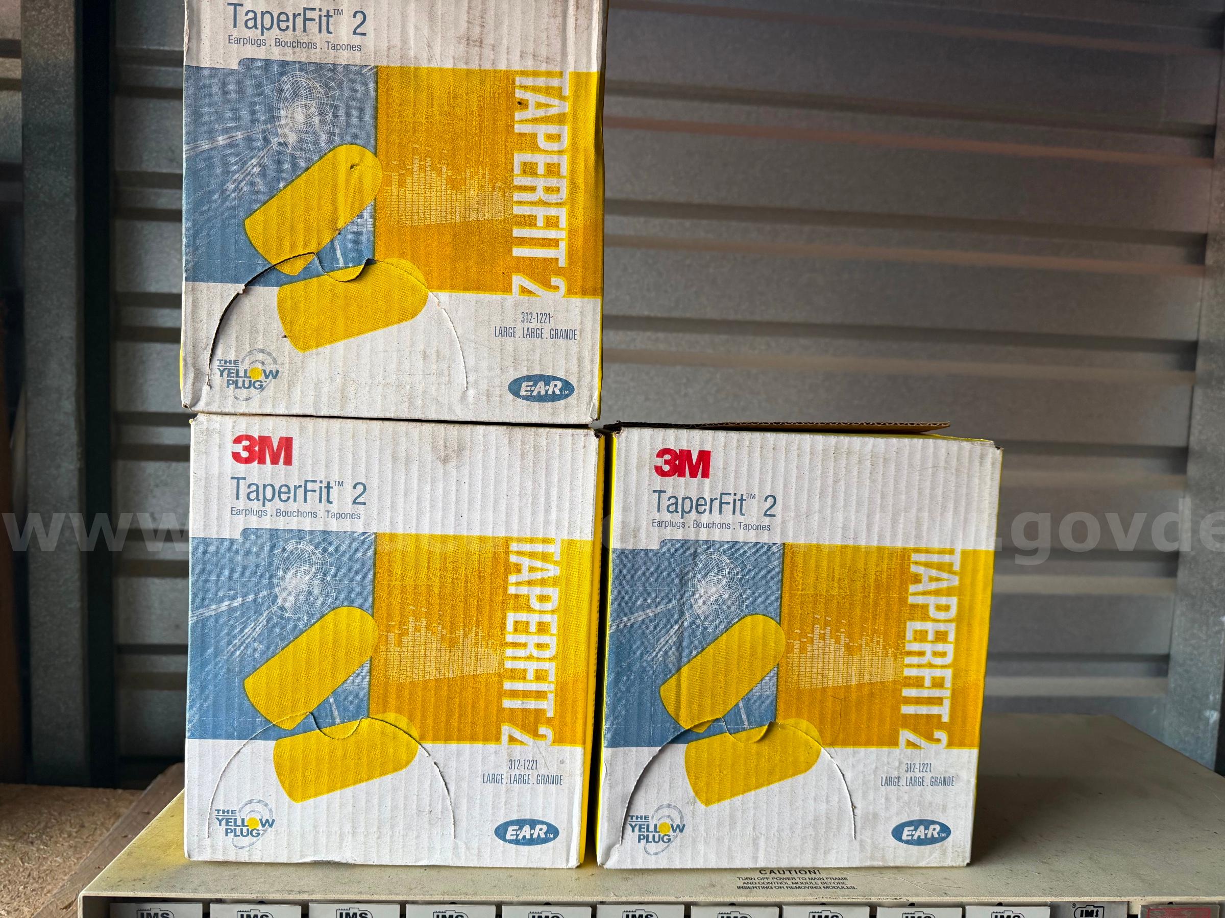 Lot of 3 Box (600 Pairs) 3M E-A-R TaperFit 2 Corded Earplugs 312-1223, Disposable Foam Bullet new in box  *WILL SHIP*  600 Government Surplus Auction - Photo #2