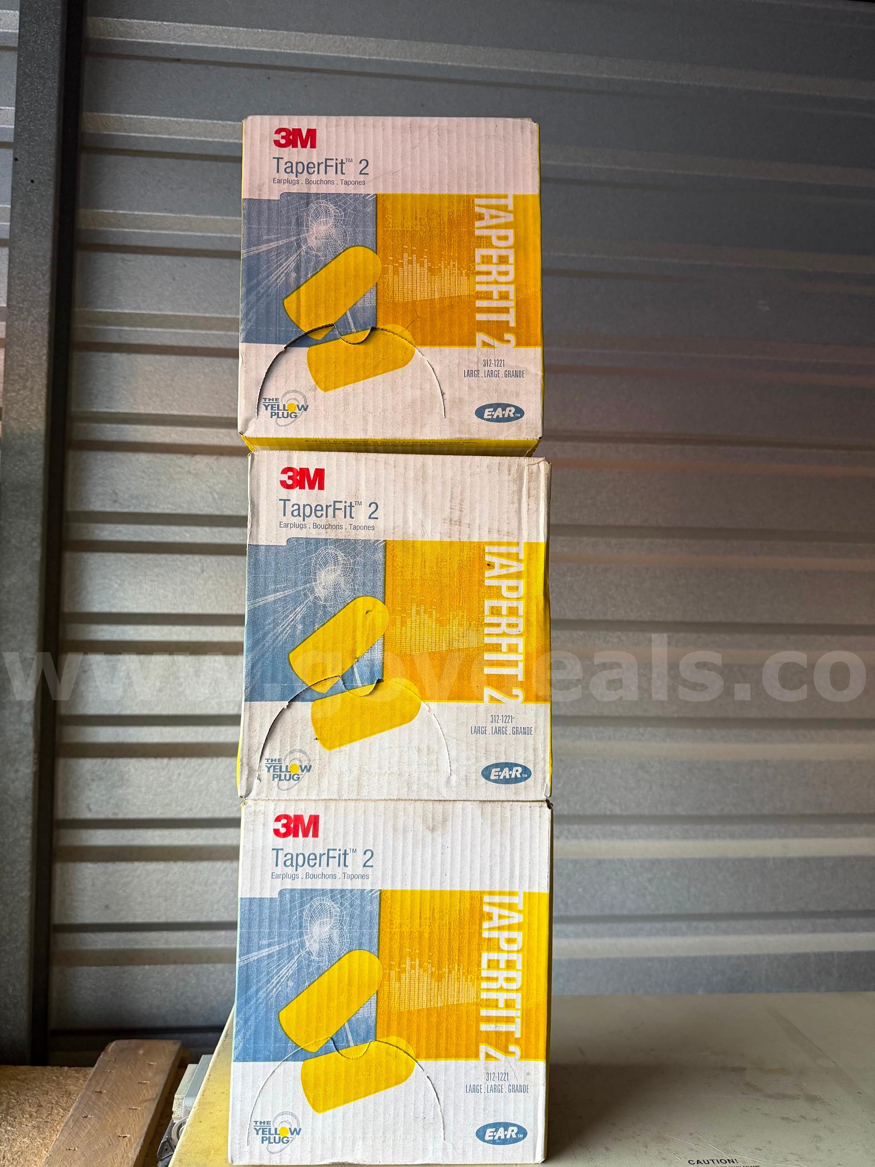 Lot of 3 Box (600 Pairs) 3M E-A-R TaperFit 2 Corded Earplugs 312-1223, Disposable Foam Bullet new in box  *WILL SHIP*  600 Government Surplus Auction - Photo #4
