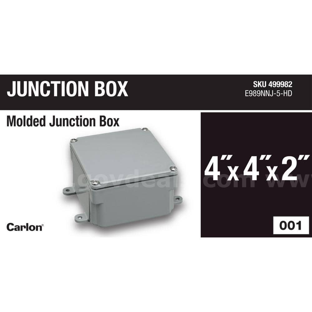 LOT OF 5 PCS CARLON LAMSON & SESSIONS NONMETALIC JUNCTION BOX 4"X4"X2" E989NNJ NEW *WILL SHIP*  E989NNJ Government Surplus Auction - Photo #5