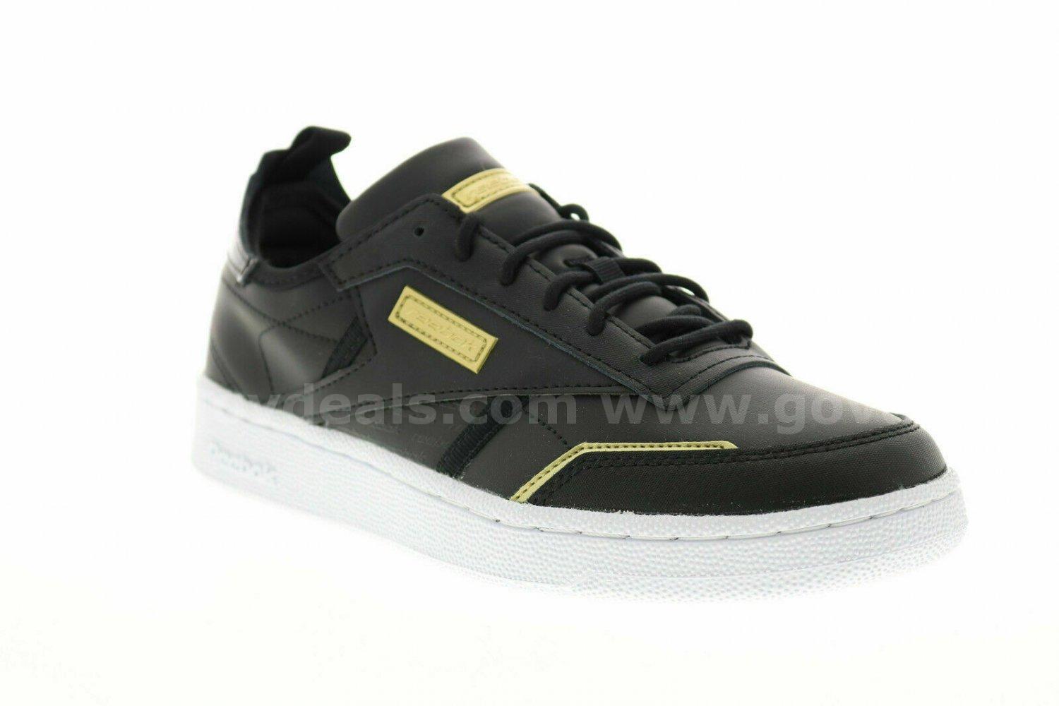 Reebok Club C Ree DUX FV3215 Men's Black Leather Lace Up Sneakers 10.5 NEW *WILL SHIP*