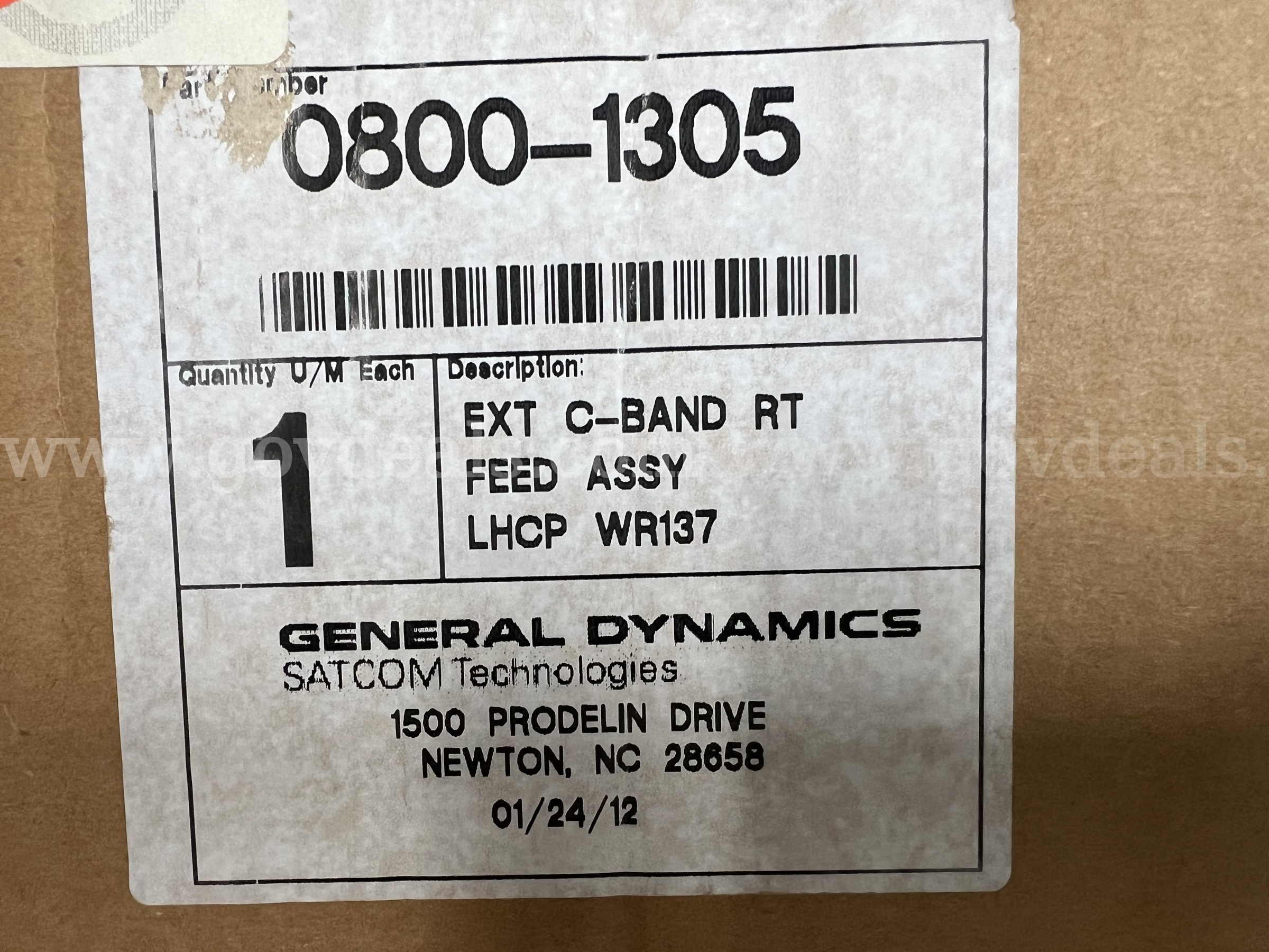 PRODELIN GENERAL DYNAMICS CIRCULAR C BAND 800 MHz TX/RX FEED 0800-1305 *WILL SHIP*  800 Government Surplus Auction - Primary Photo