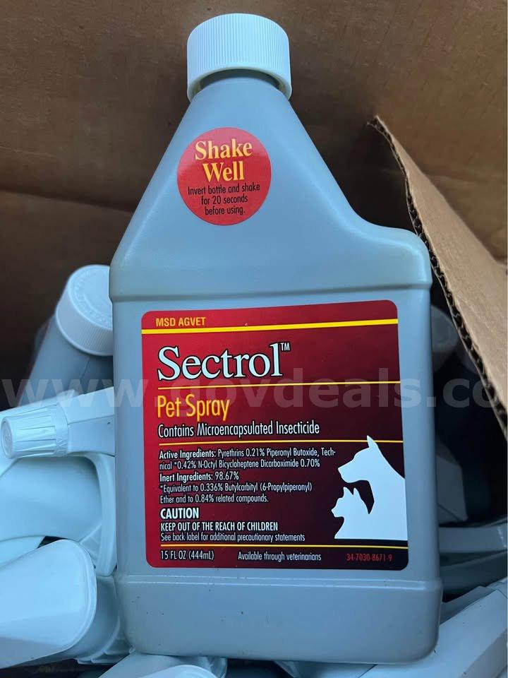 LOT OF 12 PCS 3M Sectrol Pet Spray 15 oz. use on both dogs and cats for fleas & ticks NEW IN BOX *CAN SHIP*   Government Surplus Auction - Primary Photo
