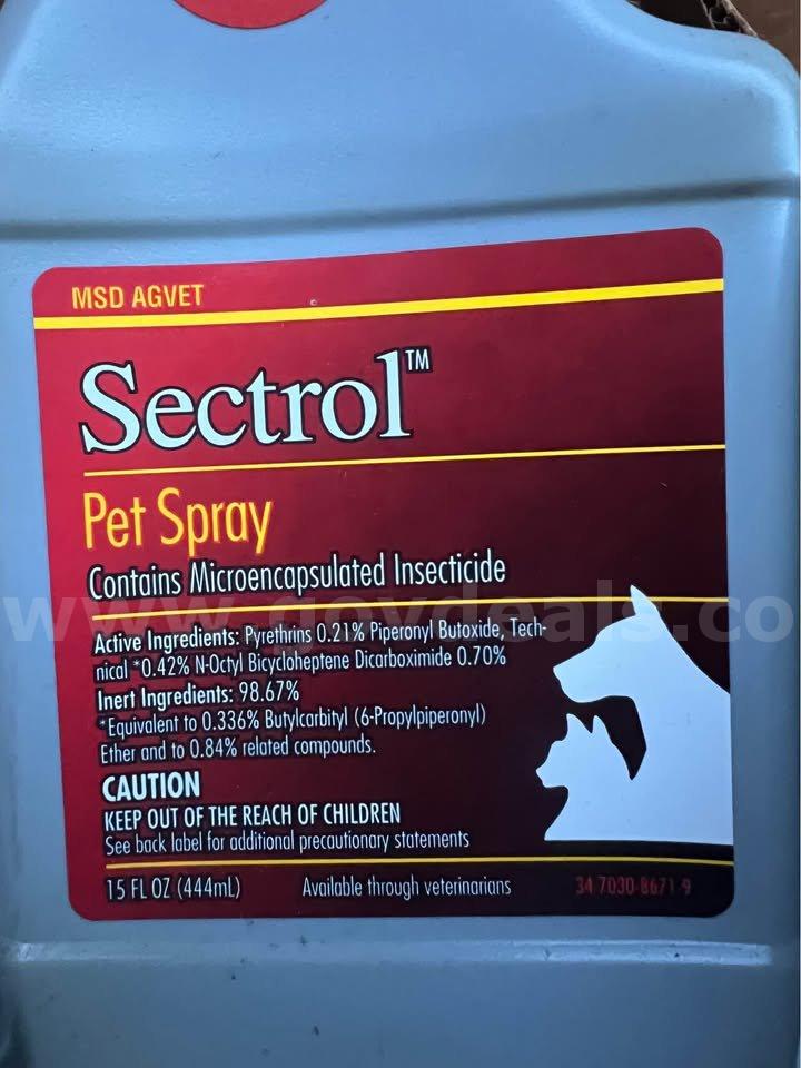 LOT OF 12 PCS 3M Sectrol Pet Spray 15 oz. use on both dogs and cats for fleas & ticks NEW IN BOX *CAN SHIP*   Government Surplus Auction - Photo #2