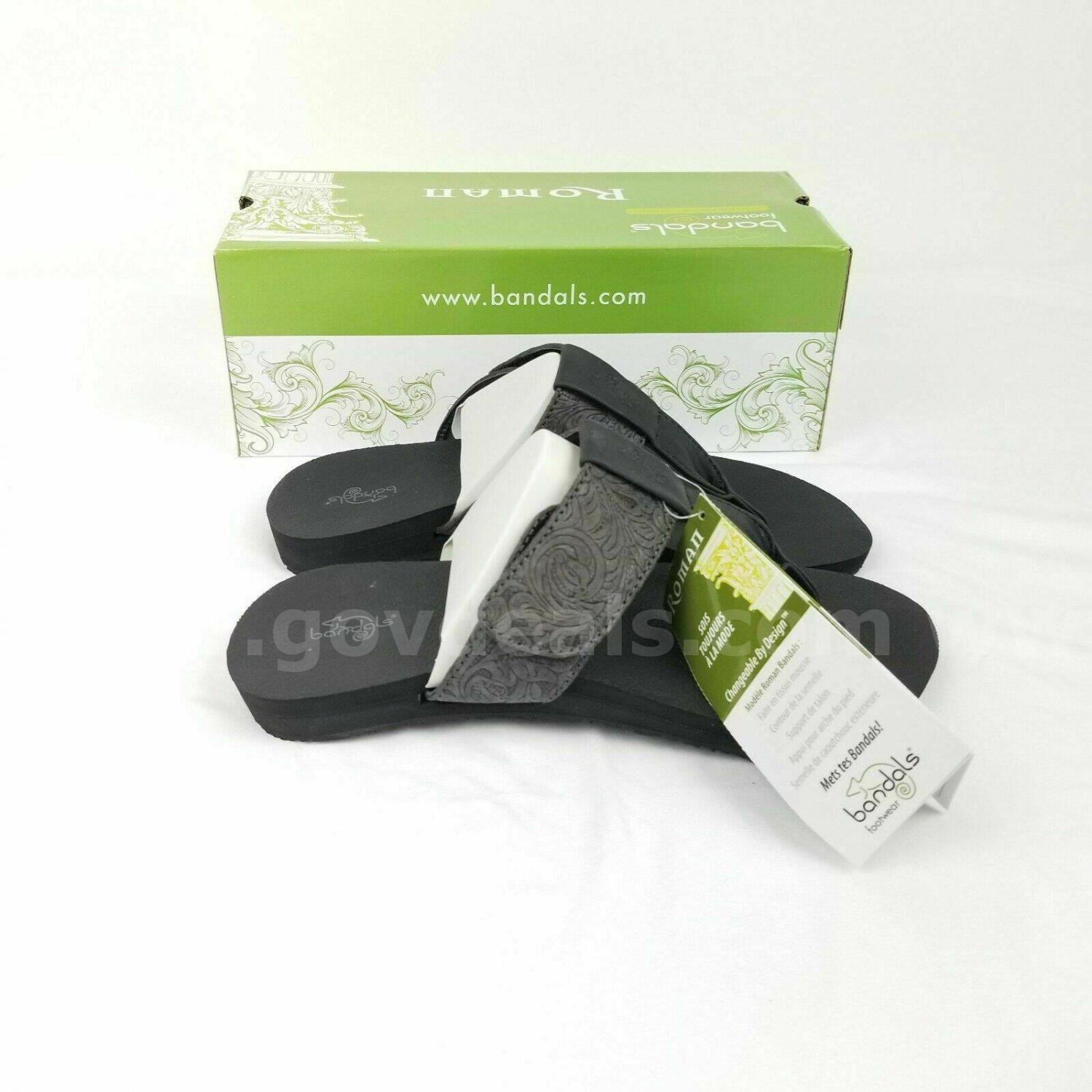 Bandals Women's Black Roman Interchangeable Band Sandals Size 10 NEW IN BOX *WILL SHIP*   Government Surplus Auction - Primary Photo