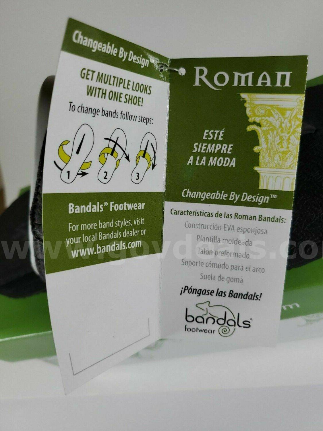 Bandals Women's Black Roman Interchangeable Band Sandals Size 10 NEW IN BOX *WILL SHIP*   Government Surplus Auction - Photo #2