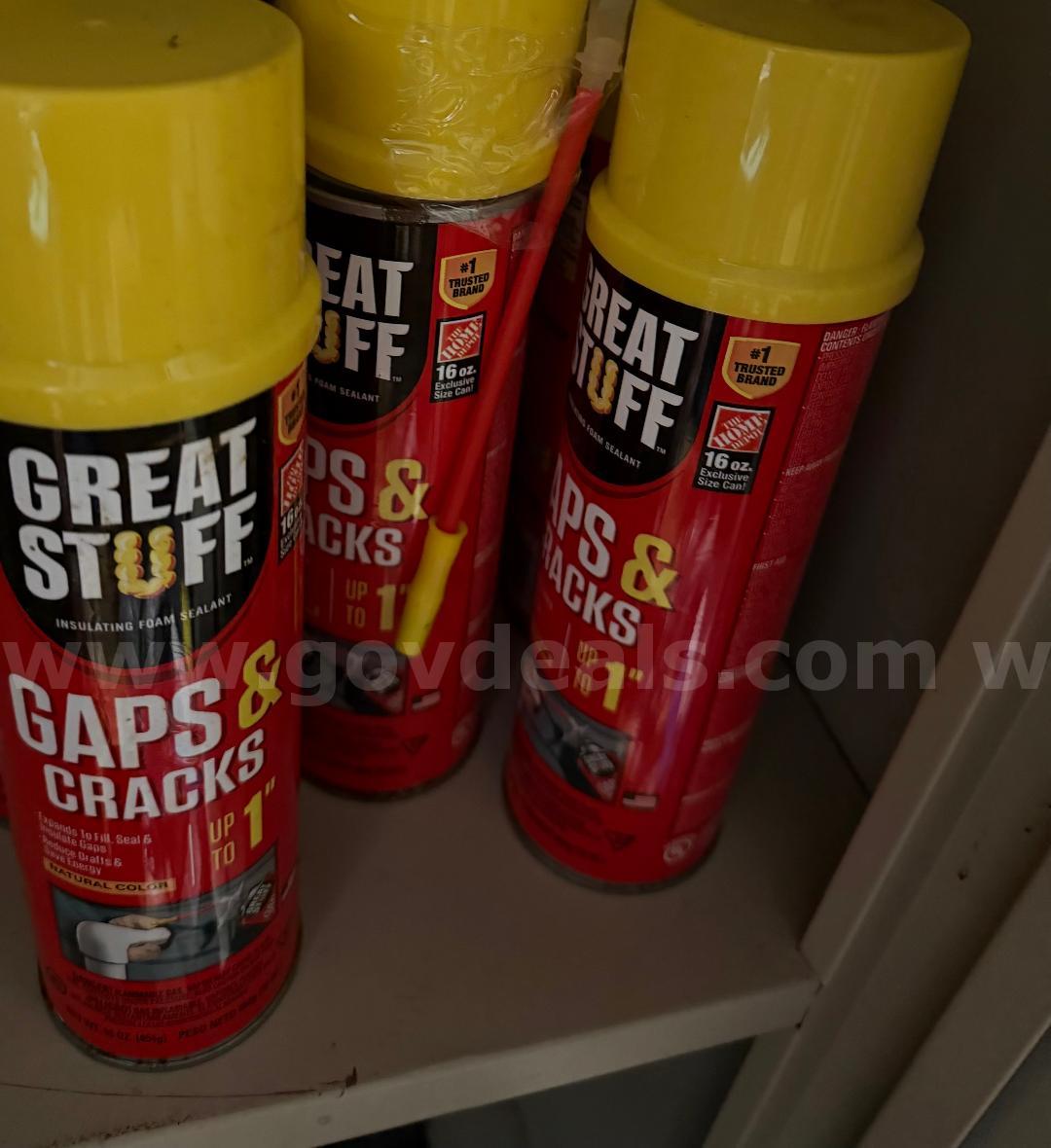 LOT OF 3 CANS OF GREAT STUFF 16 oz. Foam Sealant w/Qwik Straw NEW   Government Surplus Auction - Primary Photo