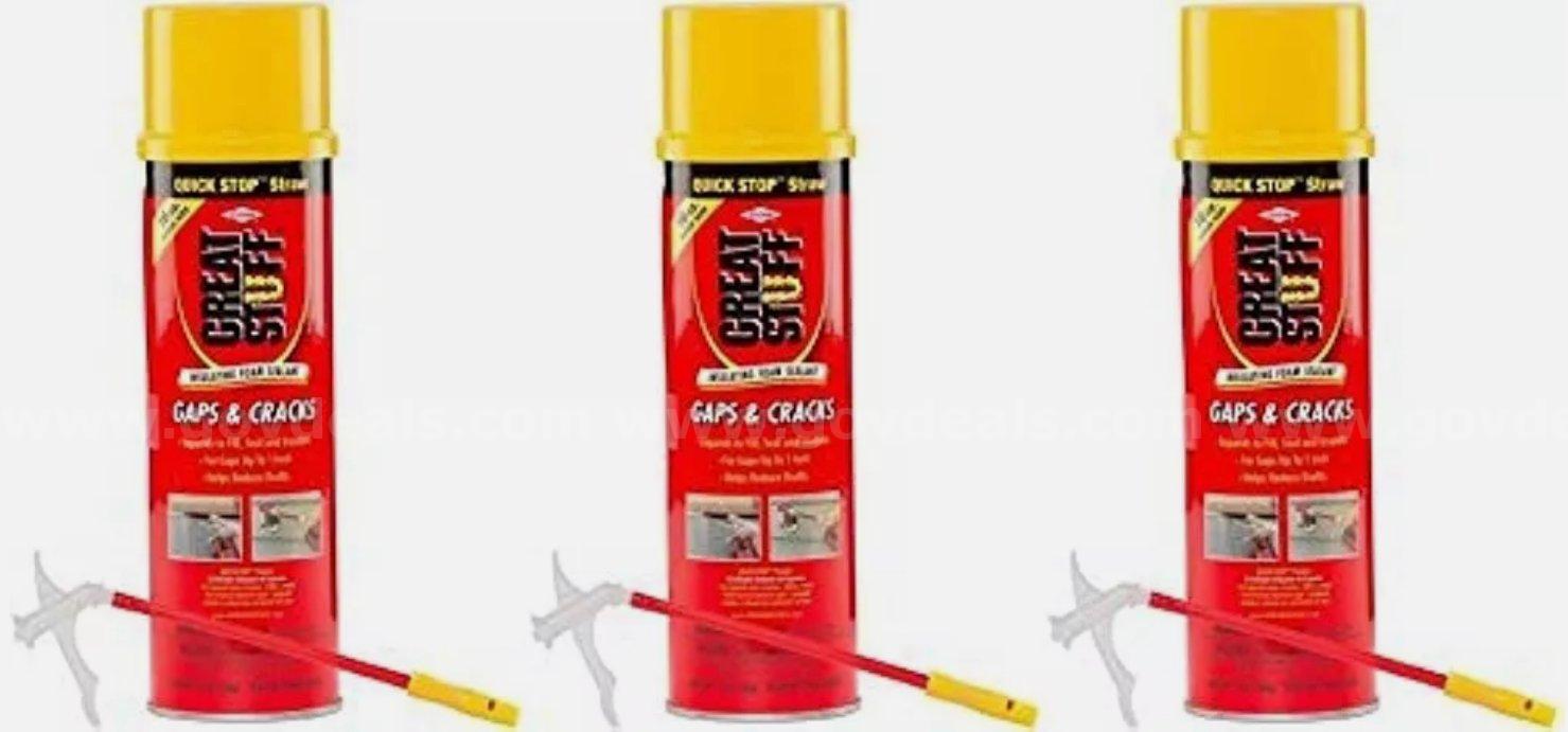 LOT OF 3 CANS OF GREAT STUFF 16 oz. Foam Sealant w/Qwik Straw NEW   Government Surplus Auction - Photo #2