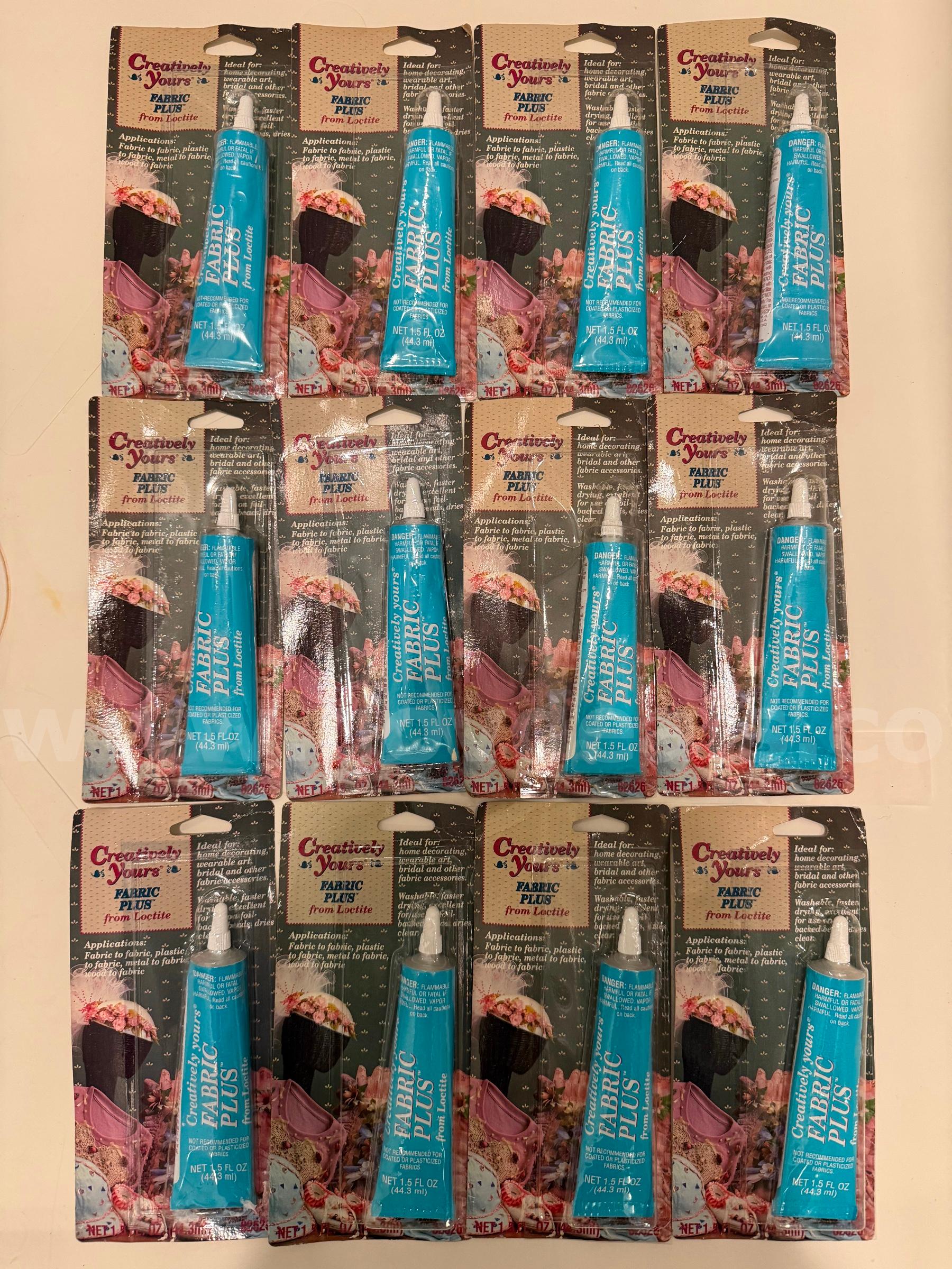 Lot of 12 LOCTITE GLUE Fabric Plus Creatively Yours FROM LOCTITE 1.5 fl.oz 44.3ml MADE IN USA,NEW *WILL SHIP*   Government Surplus Auction - Primary Photo
