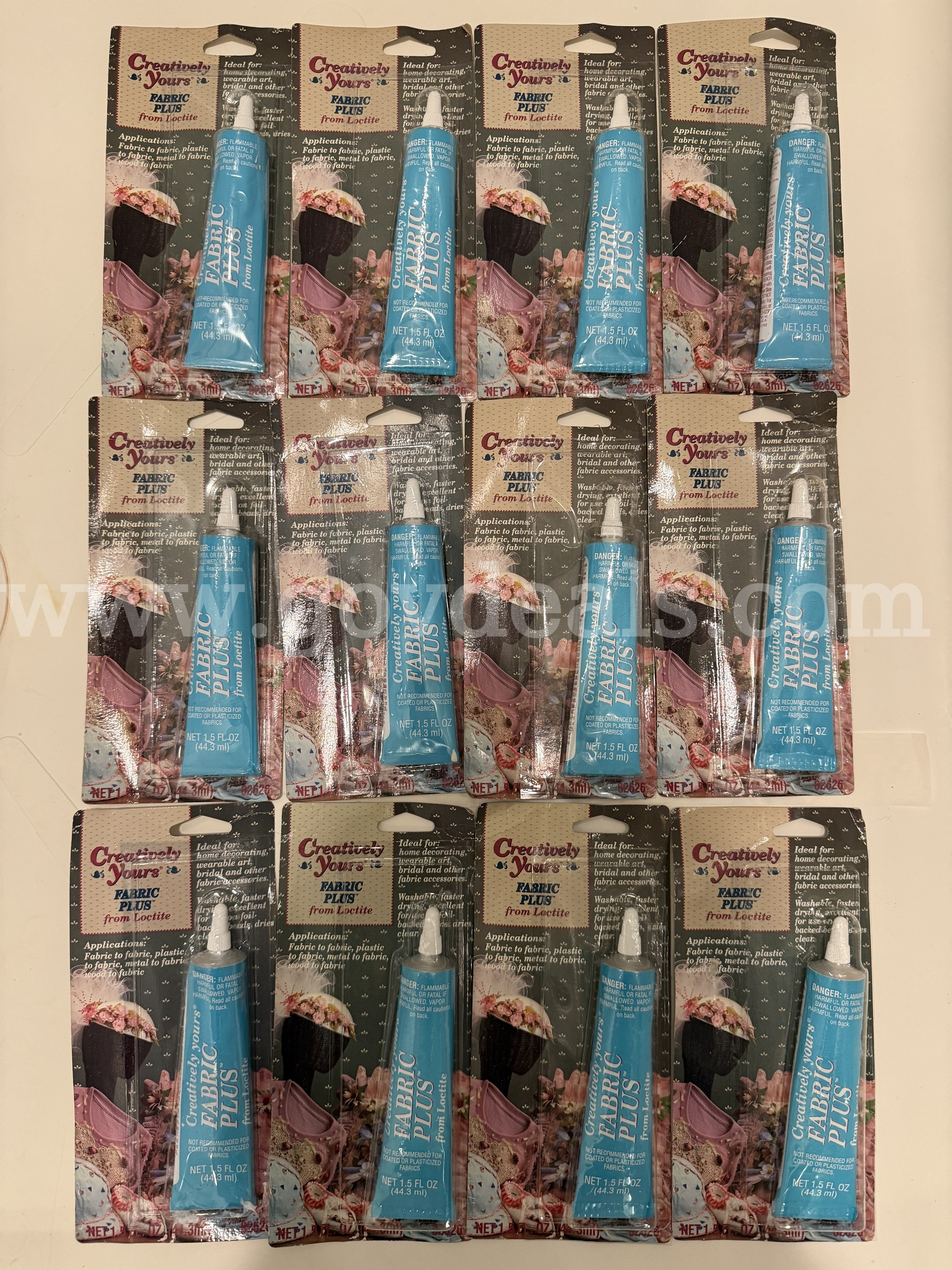 Lot of 12 LOCTITE GLUE Fabric Plus Creatively Yours FROM LOCTITE 1.5 fl.oz 44.3ml MADE IN USA,NEW *WILL SHIP*   Government Surplus Auction - Primary Photo
