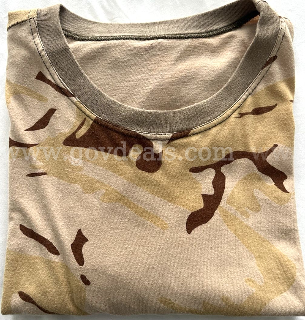 MILITARY STYLE MEN'S CAMOUFLAGE T-SHIRT MULTICOLOR/TAN-CREME SIZE MEDIUM/LARGE *WILL SHIP*   Government Surplus Auction - Photo #5