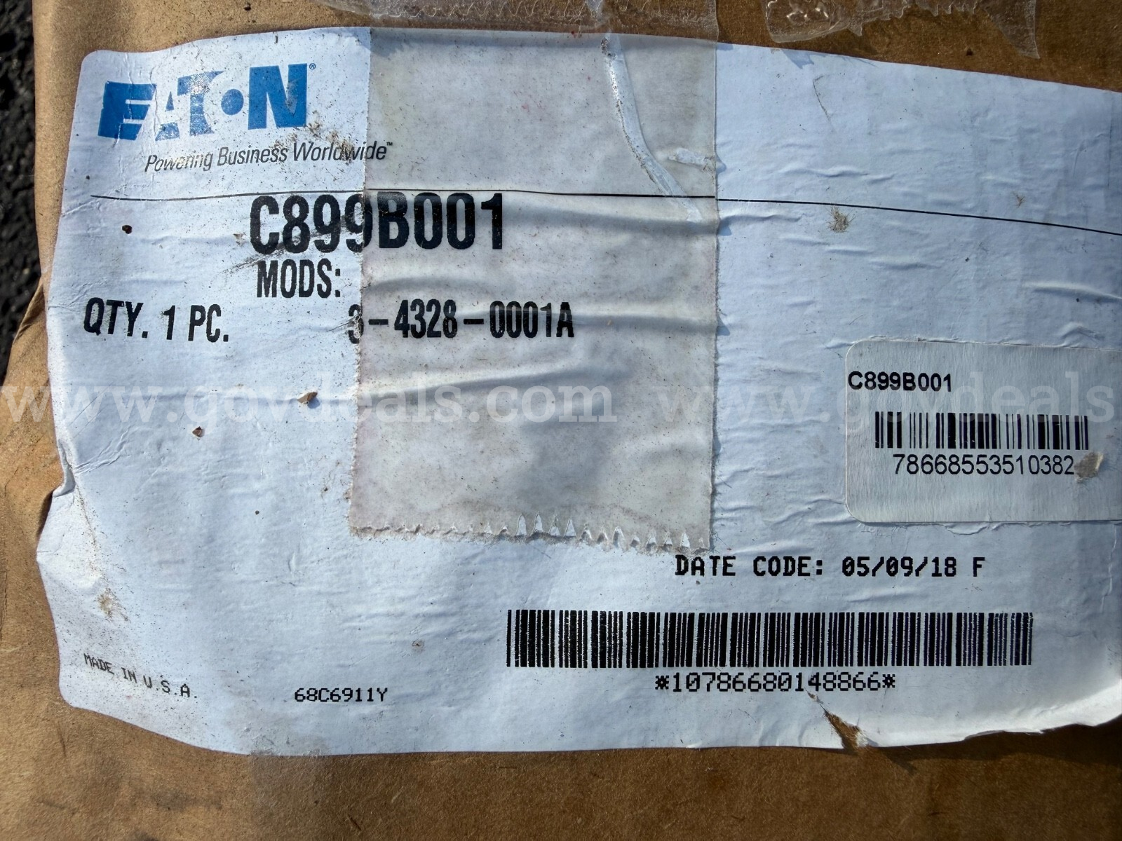 Eaton C899B001 MODS: 3-4328-0001A Electrical Non Combination Enclosure NIB *WILL SHIP*  4328 Government Surplus Auction - Photo #2