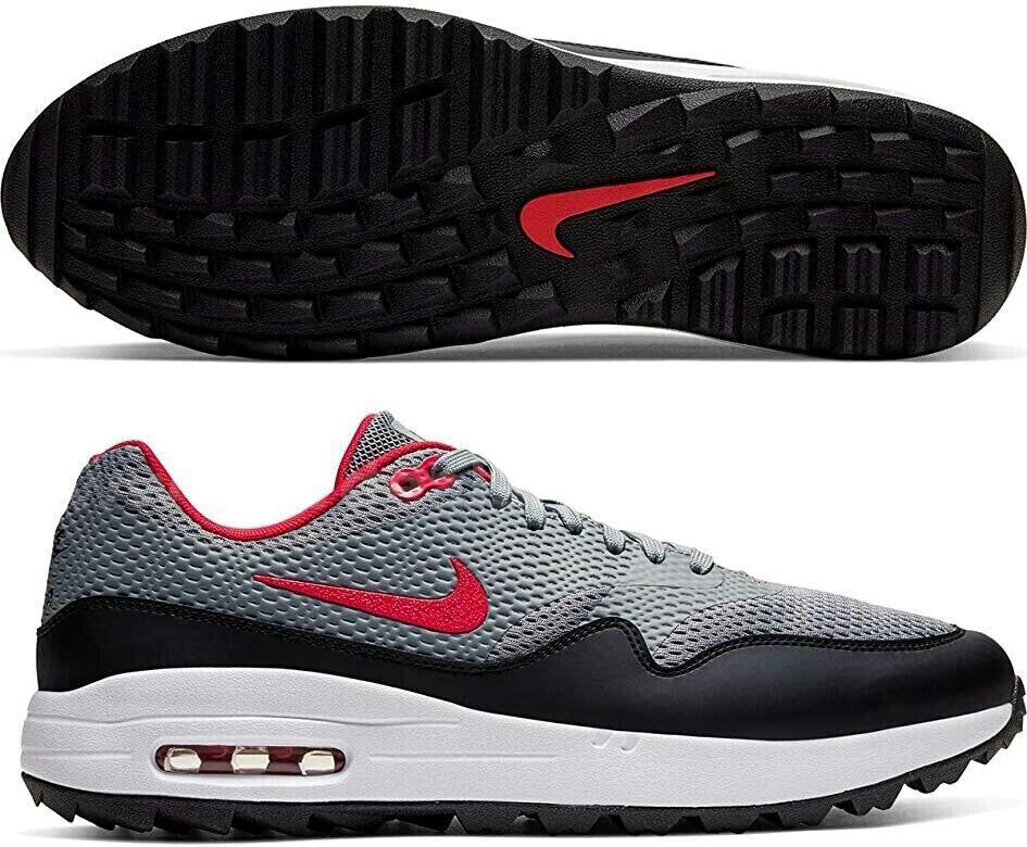 Nike Air Max 1 G Men's Golf Shoes/Cleats CI7576 002 Particle Grey Red SIZE 11.5 NEW *WILL SHIP*   Government Surplus Auction - Primary Photo