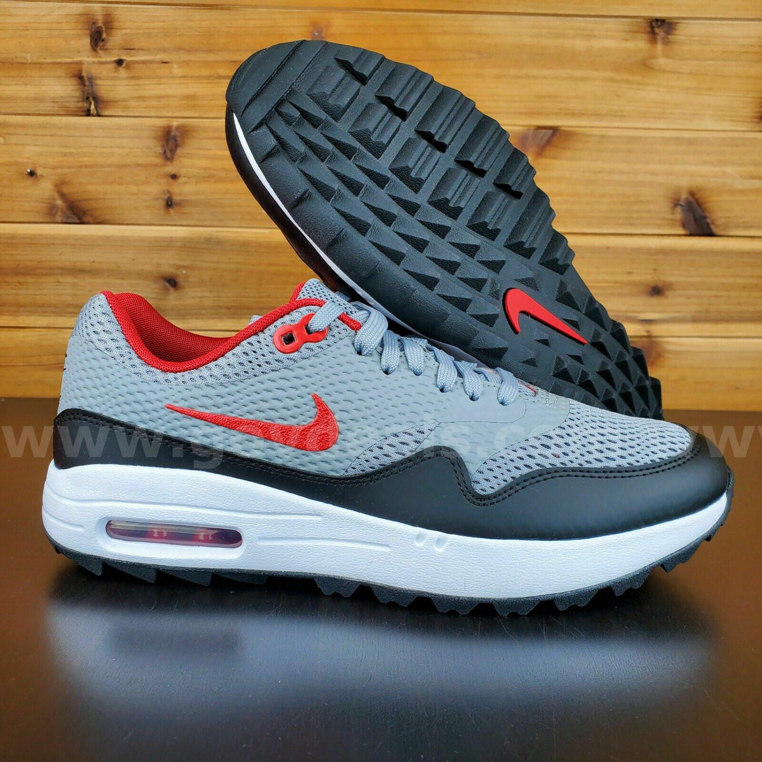 Nike Air Max 1 G Men's Golf Shoes/Cleats CI7576 002 Particle Grey Red SIZE 11.5 NEW *WILL SHIP*   Government Surplus Auction - Photo #2