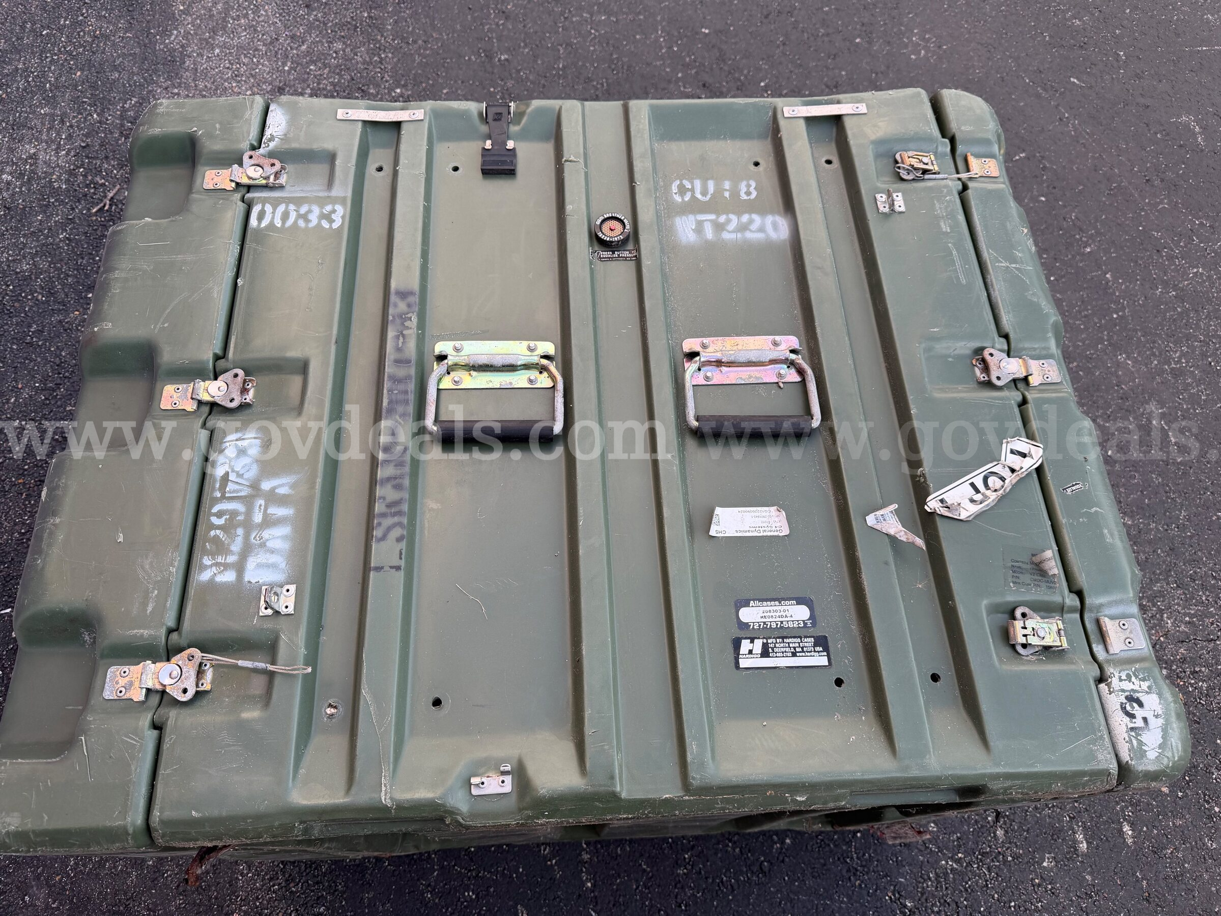 "HARDIGG" U.S. ARMY Military HARD TRANSPORTATION CASE HUGE SIZE COLOR GREEN USED Case  Government Surplus Auction - Photo #5
