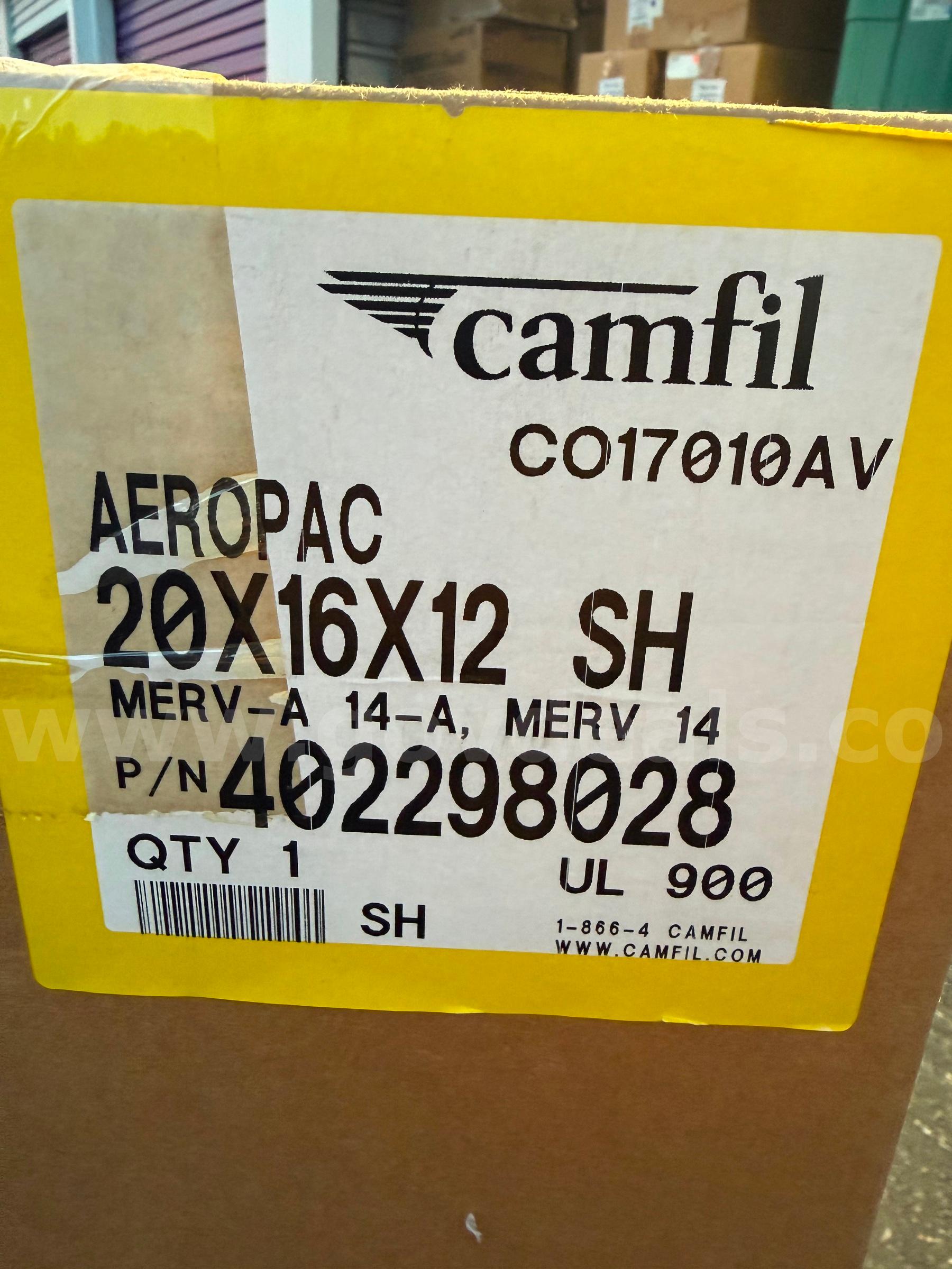 Camfil 402298028 Air Filter AEROPAC 20 X 16 X 12 SH Merv 14 ONE BOX "WILL SHIP"   Government Surplus Auction - Photo #3